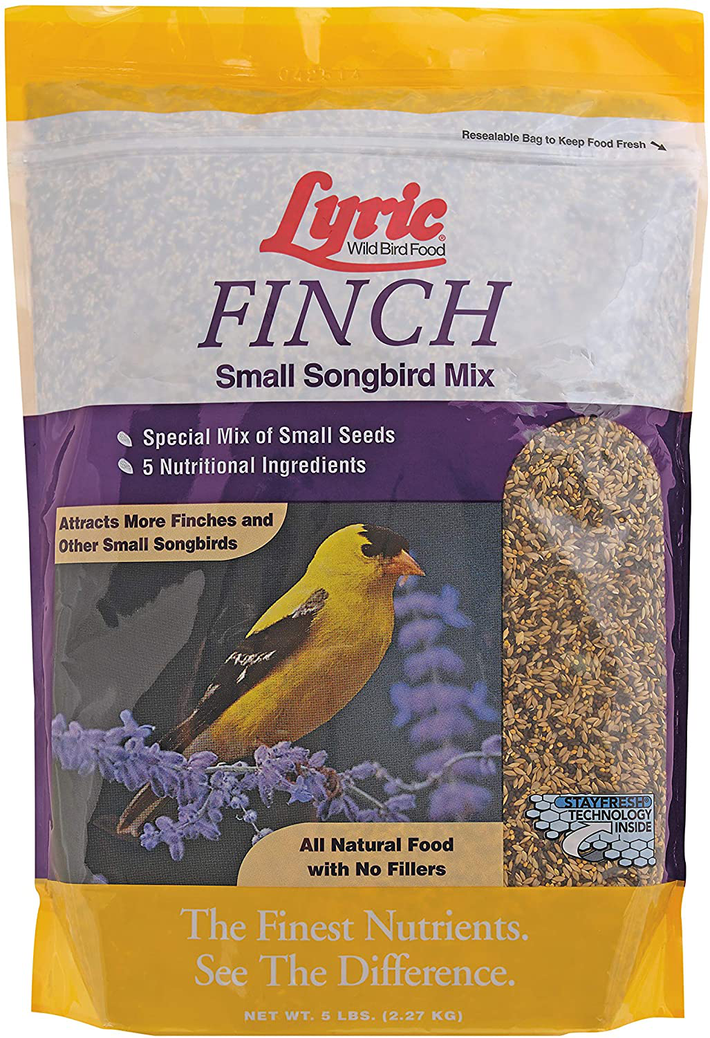 Lyric 2647408 Finch Small Songbird Wild Bird Mix, 20 Lb, Multi Animals & Pet Supplies > Pet Supplies > Bird Supplies > Bird Food Lyric 5 lb.  