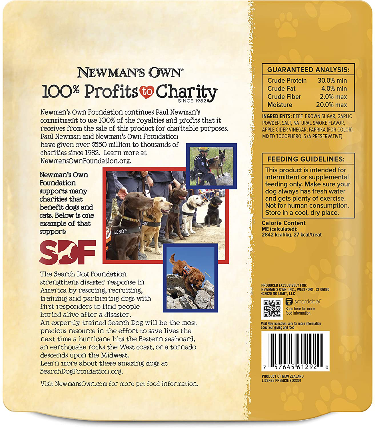 Newman'S Own Beef Jerky Treats for Dogs, Original Recipe, 14 Oz Bag Animals & Pet Supplies > Pet Supplies > Dog Supplies > Dog Treats Newman's Own   