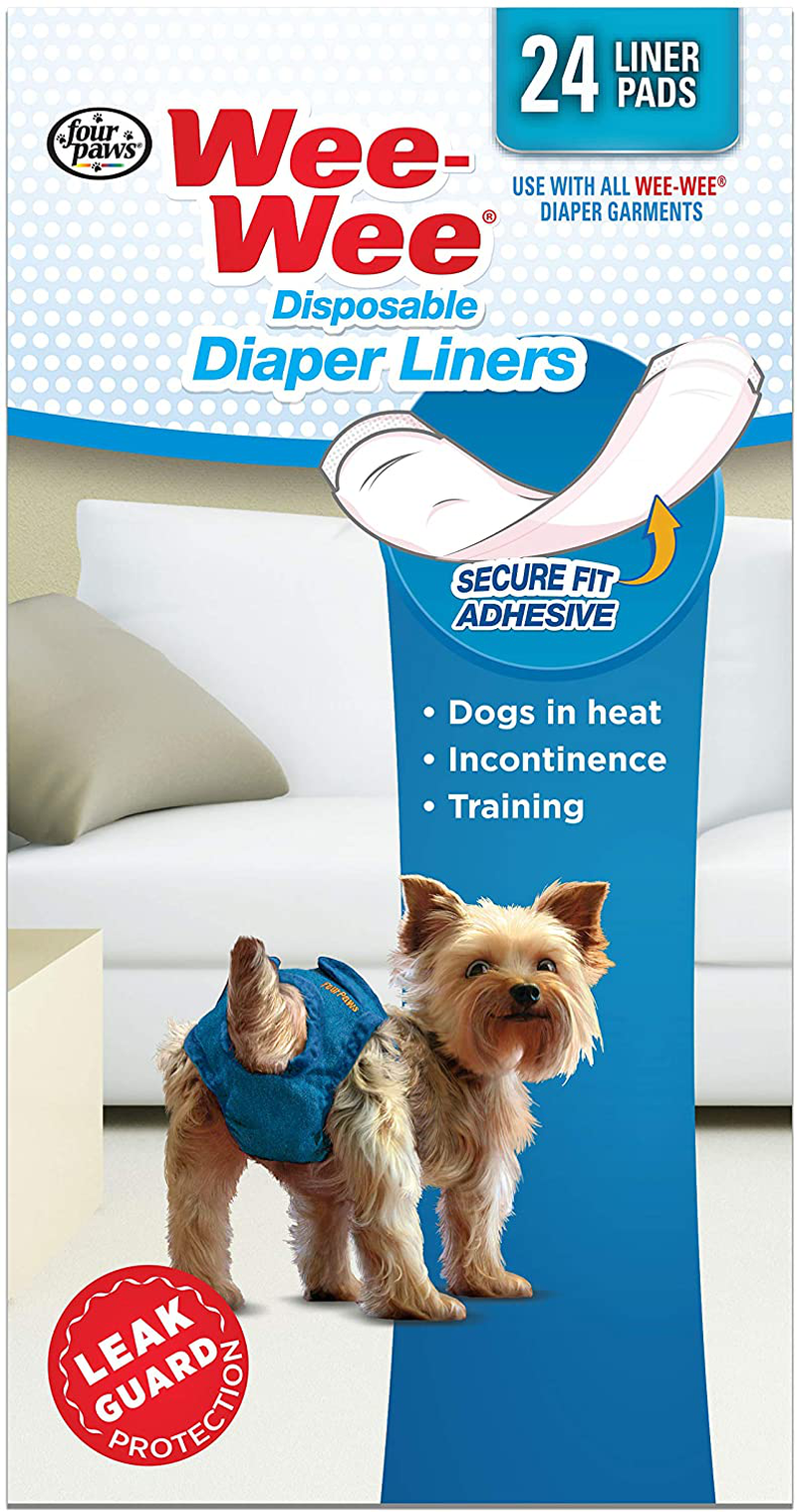 Four Paws Wee Wee Dog Diaper Garment Pads 24 Count Animals & Pet Supplies > Pet Supplies > Dog Supplies > Dog Diaper Pads & Liners Four Paws   