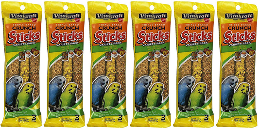 Vitakraft Kracker Sticks Treat Variety Pack for Parakeet (6 Packs / 3 Sticks per Pack) Animals & Pet Supplies > Pet Supplies > Bird Supplies > Bird Treats Vitakraft   