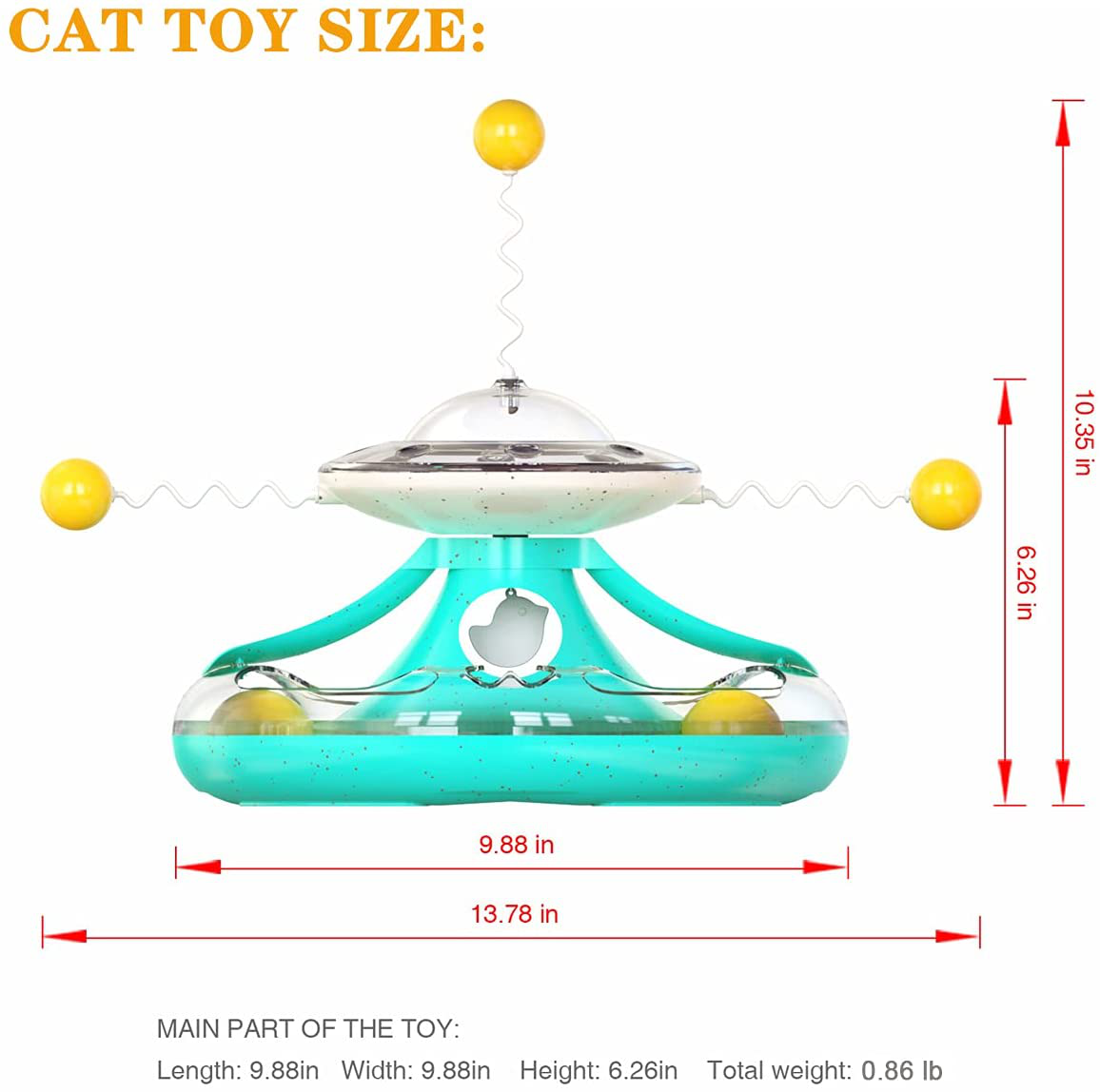 LEJGEQR Cat Toys for Indoor Cats - Funny Interactive Cat Toy with Circle Track Moving Balls Exercise Kitten Toy,Satisfies Cats Chasing Game,Leaking Food Windmill Cat Toy for Cats Kitten Animals & Pet Supplies > Pet Supplies > Cat Supplies > Cat Toys LEJGEQR   