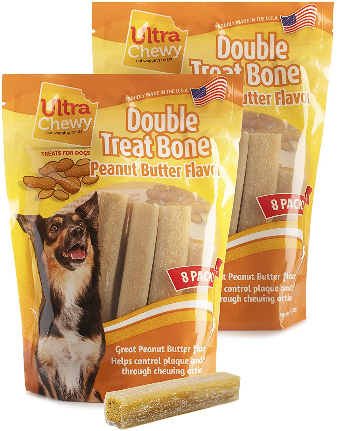 Ultra Chewy Naturals Dog Treats Bone - Made in USA - Highly Digestible Irresistible Flavors Special - Box with 2 Value Packs