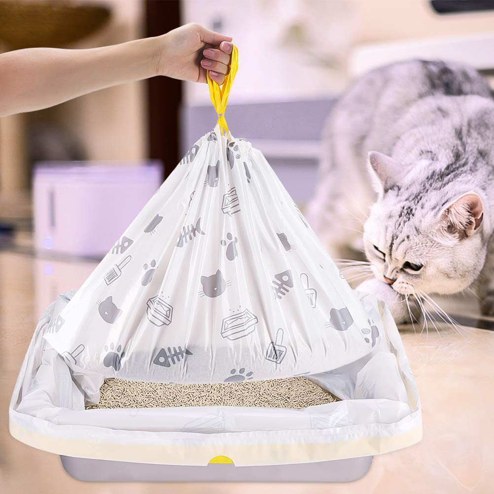 Cat Litter Box Liners Jumbo - 24 Count Extra Large Drawstring Kitty Litter Pan Bags for Litter Box, Eco-Friendly Thick Large Cat Litter Liner XL (36" X 18") Animals & Pet Supplies > Pet Supplies > Cat Supplies > Cat Litter Box Liners PAWCHIE   