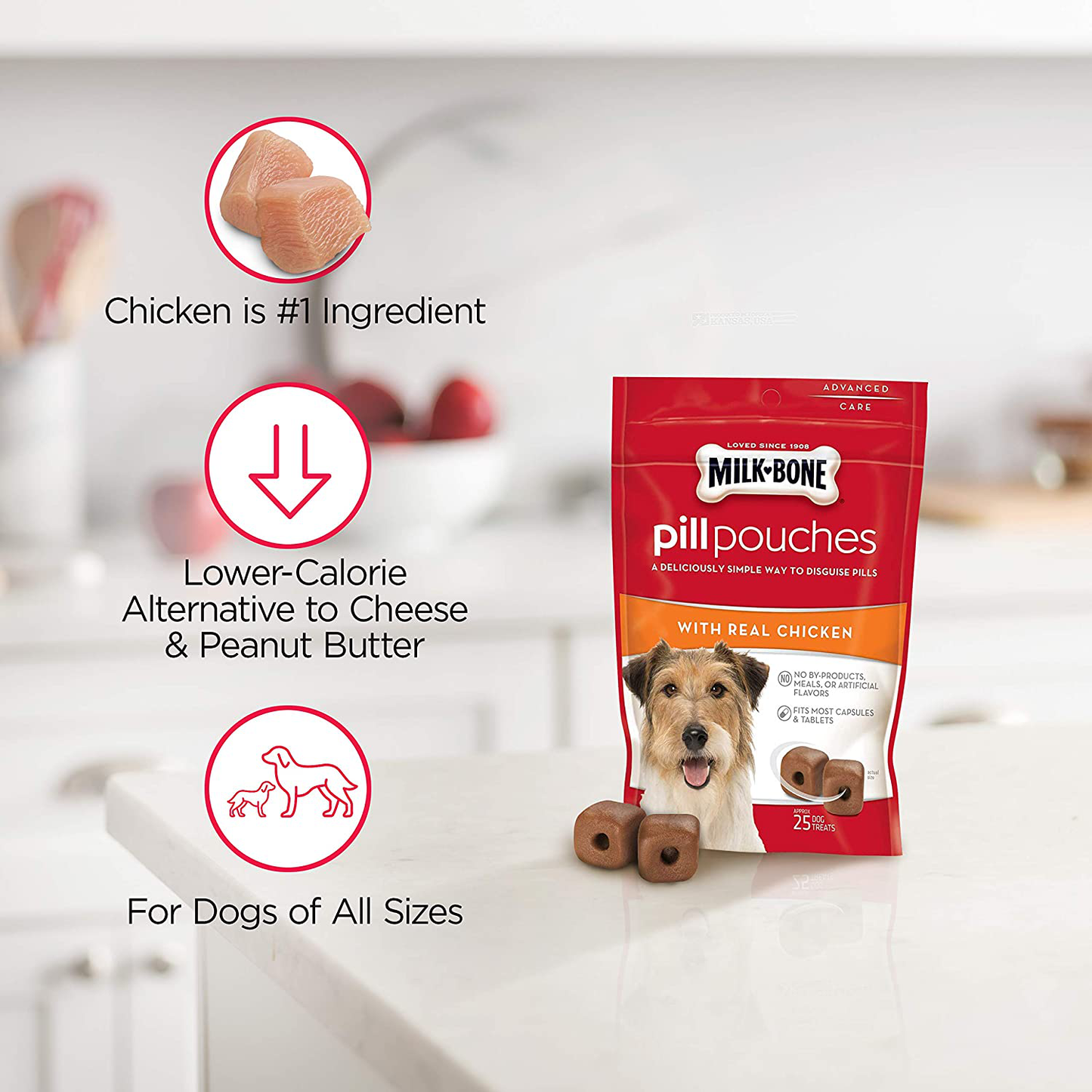 Milk-Bone Pill Pouches Dog Treats to Conceal Medication, 6 Ounce (Pack of 5) Approx. 125 Count Animals & Pet Supplies > Pet Supplies > Dog Supplies > Dog Treats Milk-Bone   