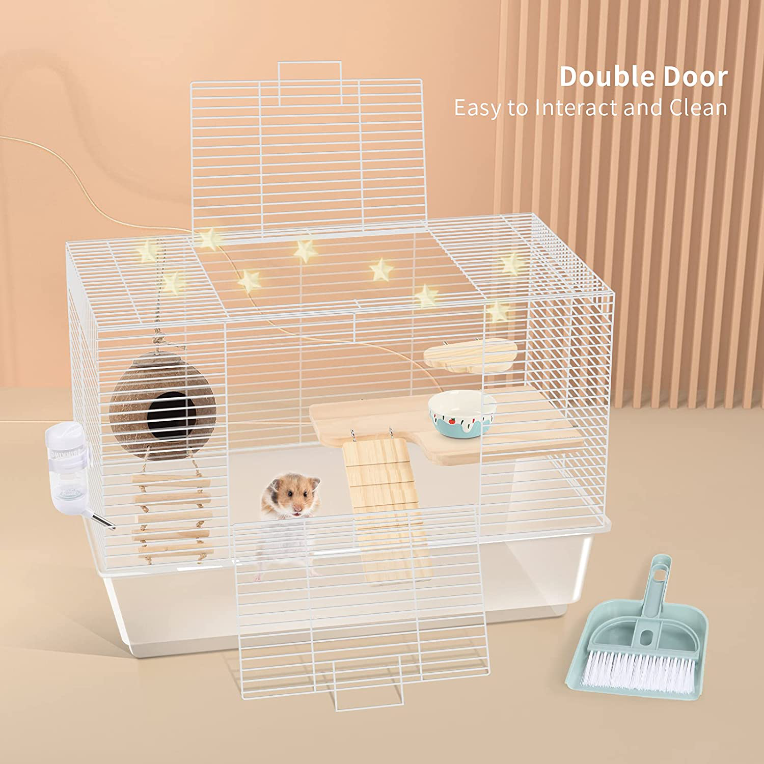BUCATSTATE Large Basic Hamster Cage with Accessories Small Animal Cage for Dwarf Syria Hamsters,Gerbils,Mice,Hedgehogs… Animals & Pet Supplies > Pet Supplies > Small Animal Supplies > Small Animal Habitats & Cages BUCATSTATE   