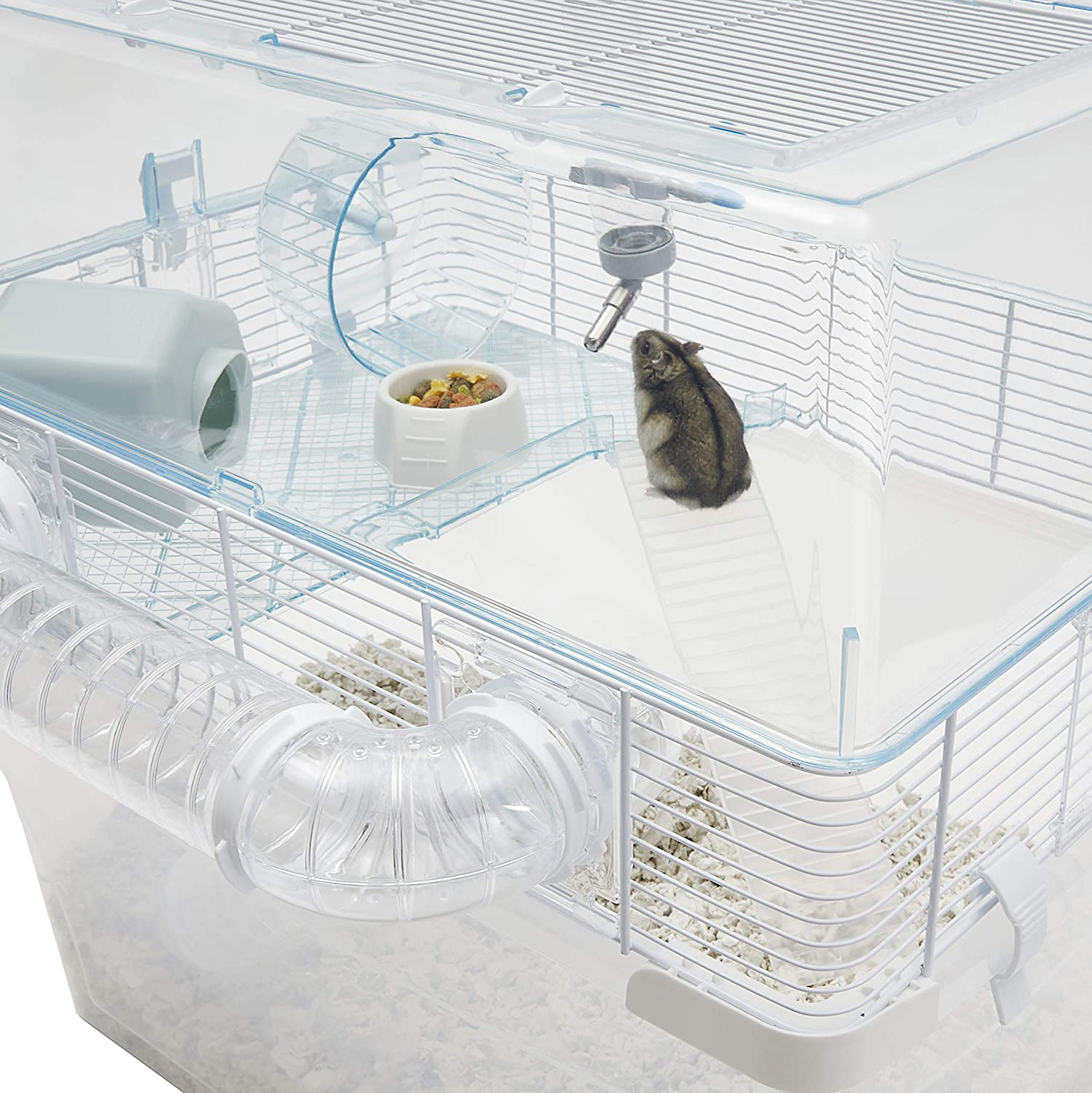 Duna Space Gerbil & Hamster Cage, Extra-Deep 11.5-Inch Base Promotes Instinctual Burrowing While Containing Litter & Debris, Includes ALL Accessories and Play Tunnels, 22.6L X 18.7W X 21.5 Inches Animals & Pet Supplies > Pet Supplies > Small Animal Supplies > Small Animal Habitat Accessories Ferplast   