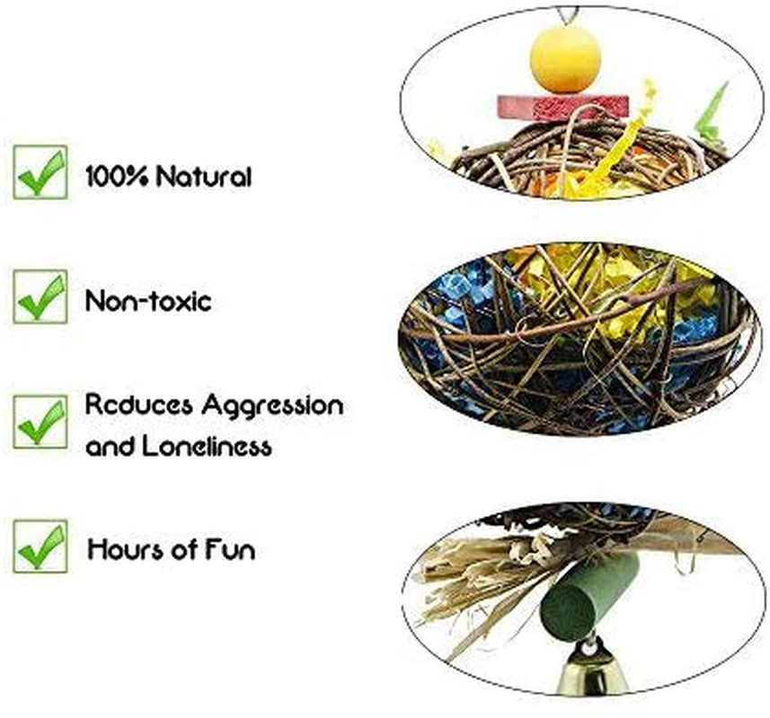 Ebaokuup 2 Pack Bird Chewing Toys Foraging Shredder Toy Parrot Cage Shredder Toy Foraging Hanging Toy for Cockatiel Conure African Grey Amazon