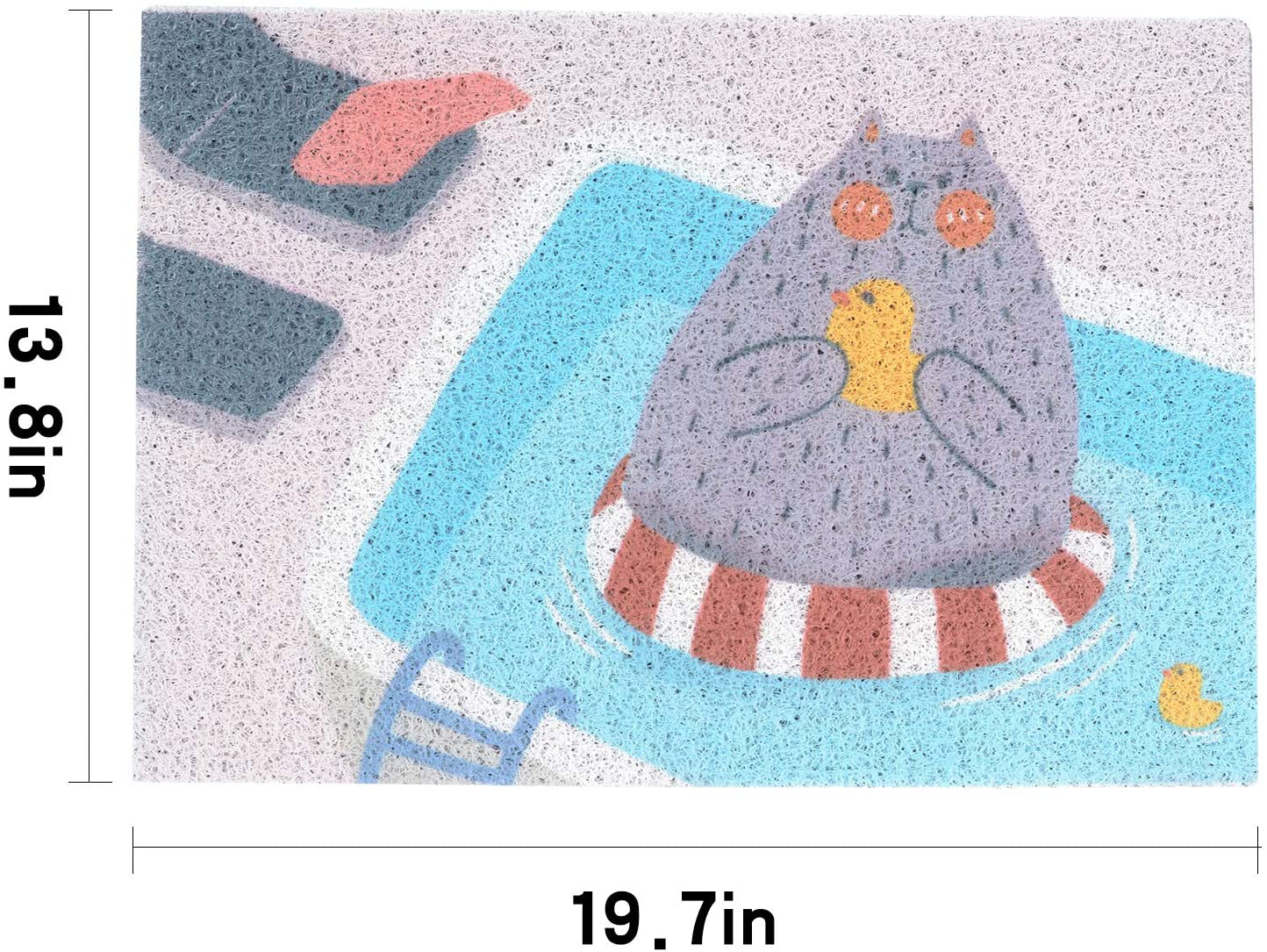 Cat Litter Mat,Cute Cartoon Pattern Small Cat Litter Mats for Floor Litter Trapping Mat Kitty Scatter Control Rug Durable Pet Litter Rugs for Cats Kitten Puppy Dogs Rabbits Scratch Proof,19.7"X13.8" Animals & Pet Supplies > Pet Supplies > Cat Supplies > Cat Litter Box Mats GOURIDA   