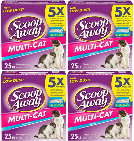 Scoop Away Complete Performance, Scented Multi-Cat Litter, 25 Lbs, 4-Pack Animals & Pet Supplies > Pet Supplies > Cat Supplies > Cat Litter Scoop Away   