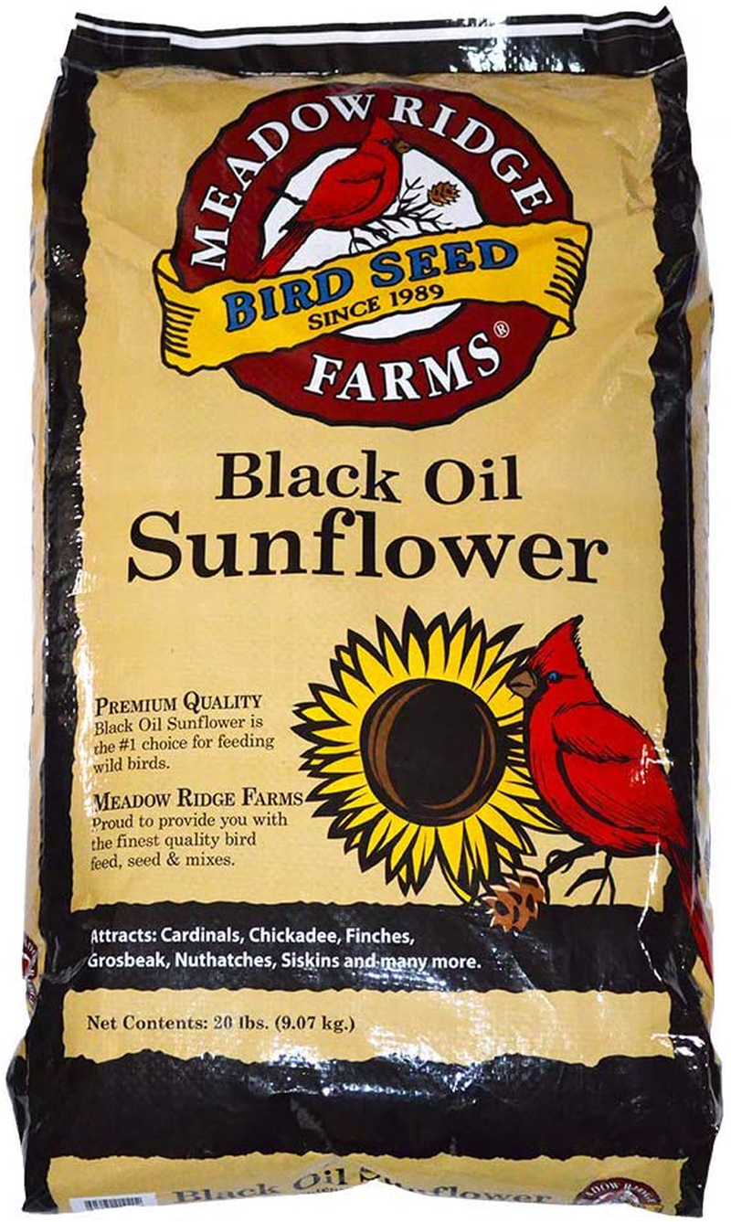 Meadow Ridge Farms Black Oil Sunflower Bird Seed Animals & Pet Supplies > Pet Supplies > Bird Supplies > Bird Food Meadow Ridge Farms 20 Pound (Pack of 1)  