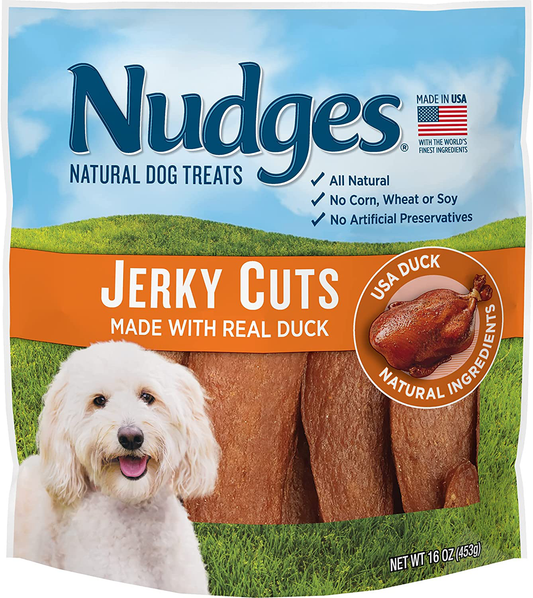 Nudges Natural Dog Treats Jerky Cuts Made with Real Duck Animals & Pet Supplies > Pet Supplies > Dog Supplies > Dog Treats Nudges 1 Pound (Pack of 1)  