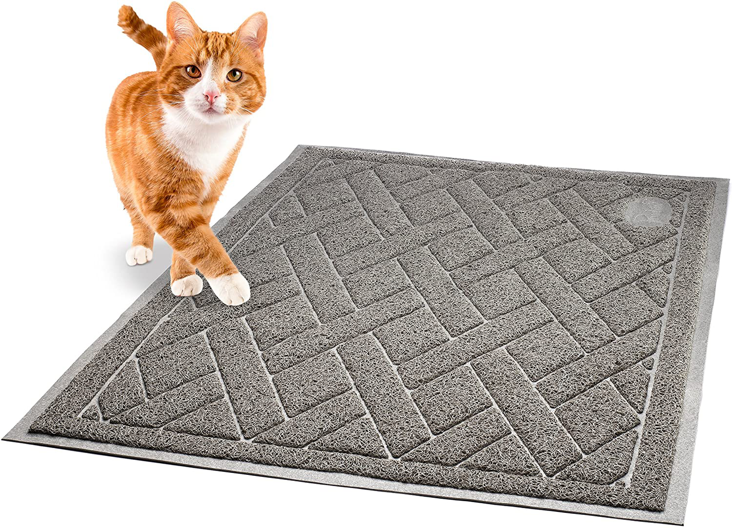 Pawkin Cat Litter Mat, Patented Design with Litter Lock Mesh, Durable, Easy to Clean, Soft, Fits under Litter Box, Litter Free Floors Animals & Pet Supplies > Pet Supplies > Cat Supplies > Cat Litter Box Mats Pawkin   