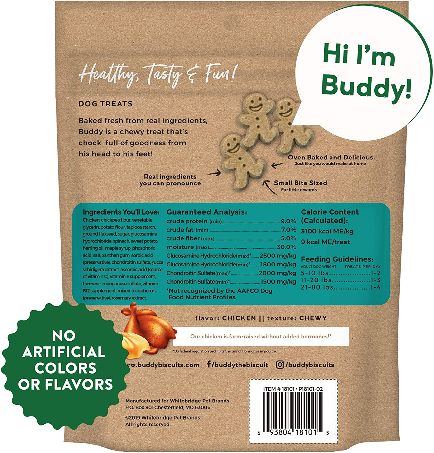 Buddy Biscuits, Soft & Chewy Treats for Dogs with Glucosamine & Chondroitin for Healthy Hips Animals & Pet Supplies > Pet Supplies > Dog Supplies > Dog Treats Buddy Biscuits   