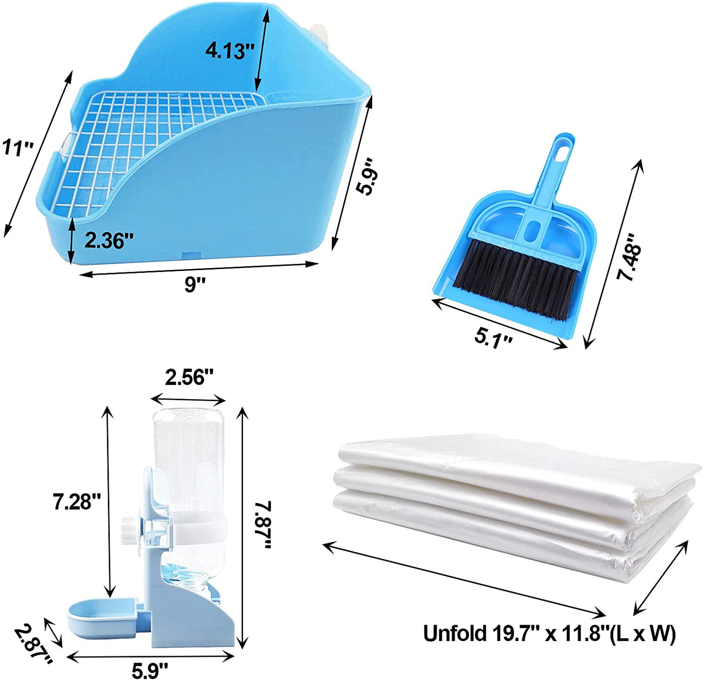 Kathson Rabbit Litter Box Toilet Pet Potty Trainer Cage Corner Tray Pan Litter Bedding Box Hanging Water Fountain Automatic Dispenser for Adult Guinea Pigs Rabbits Hamster Chinchilla Ferret Animals & Pet Supplies > Pet Supplies > Small Animal Supplies > Small Animal Bedding kathson   