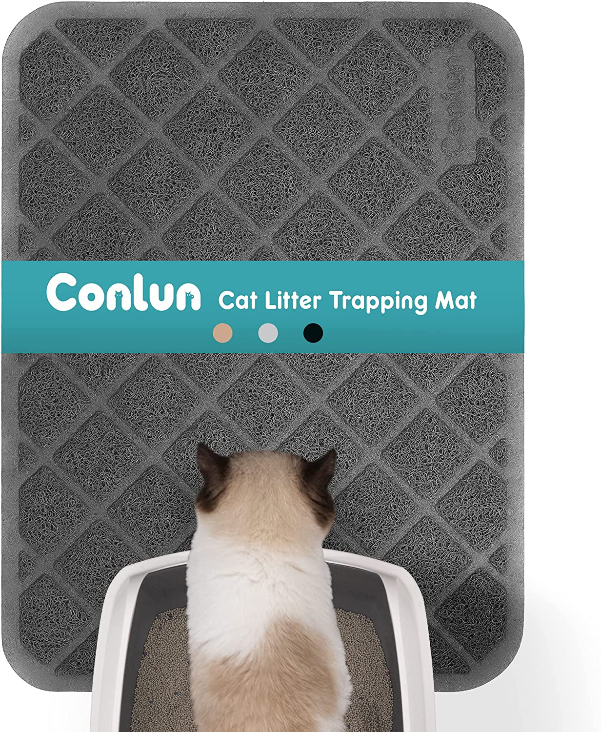 Conlun Cat Litter Mat Litter Trapping Mat, Premium Durable PVC Grid Mesh with Scatter Control, Non-Slip, Less Waste Cat Litter Box Mat, Soft on Kitty’S Paws, Urine Waterproof, Washable Easy Clean Animals & Pet Supplies > Pet Supplies > Cat Supplies > Cat Litter Box Mats Conlun   