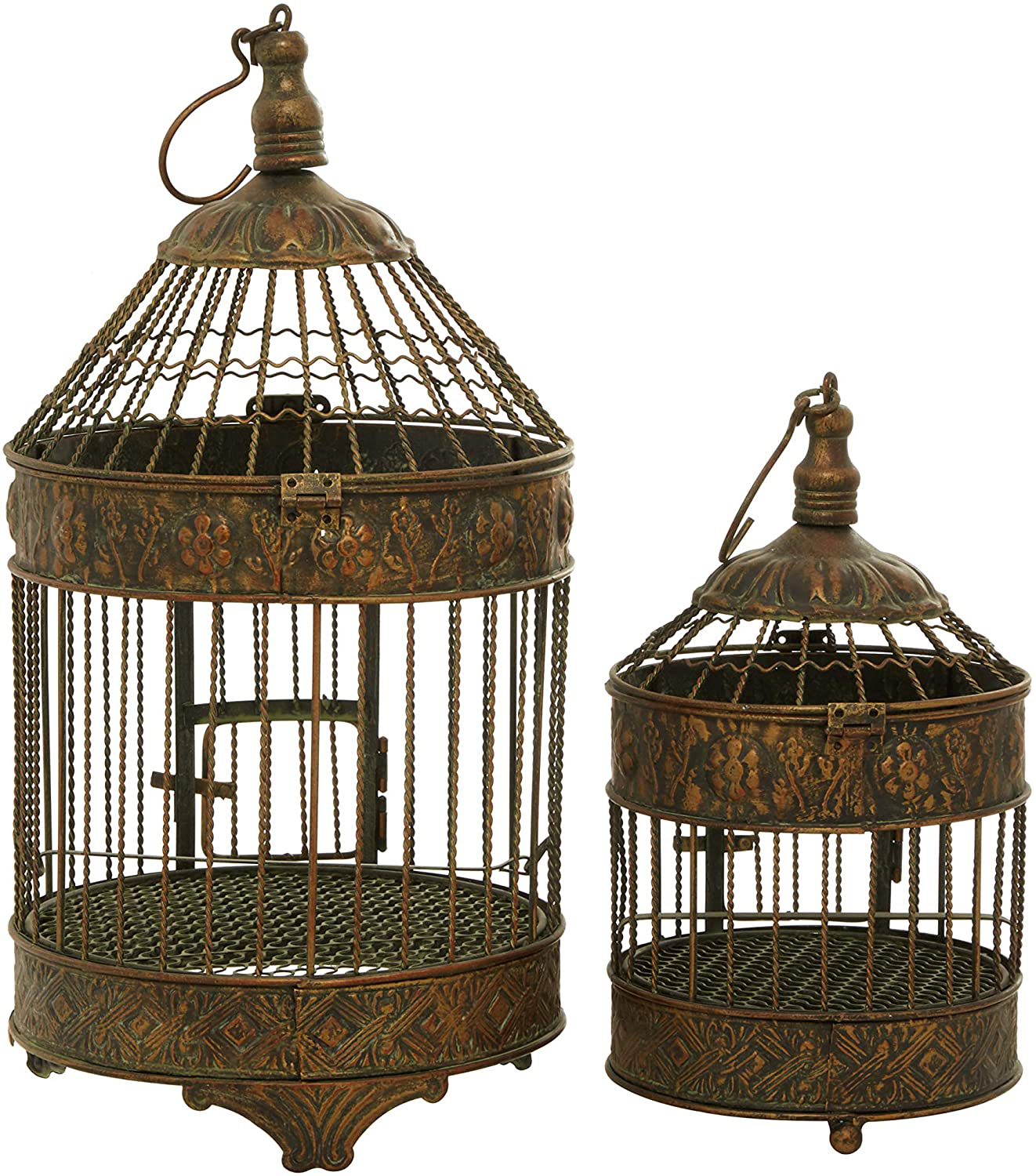 Deco 79 Metal Bird Cage, 24-Inch and 16-Inch, Set of 2 Animals & Pet Supplies > Pet Supplies > Bird Supplies > Bird Cages & Stands D'Eco   