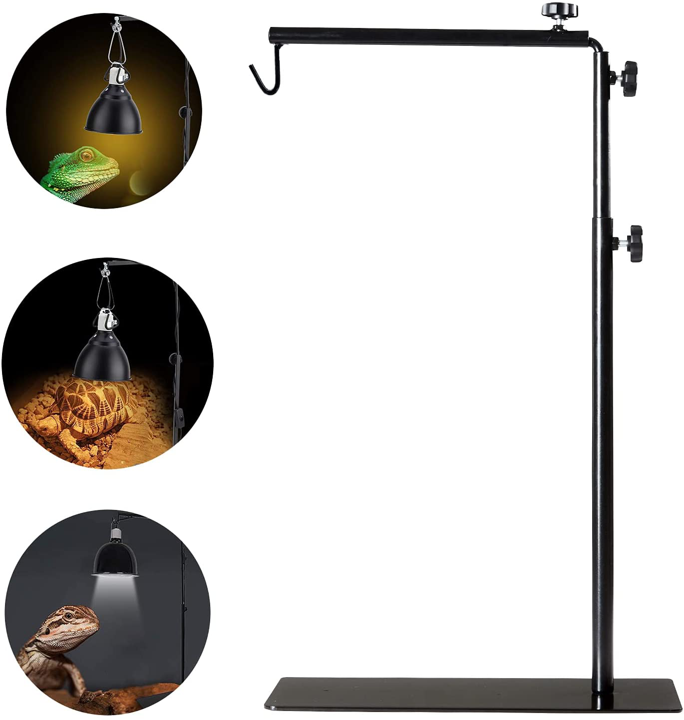 BETAZOOER Reptile Lamp Stand Adjustable 15-35.5 in Floor Light Holder Stand Landing Lamp Stand Bracket Metal Lamp Support for Reptile Glass Terrarium Heating Light