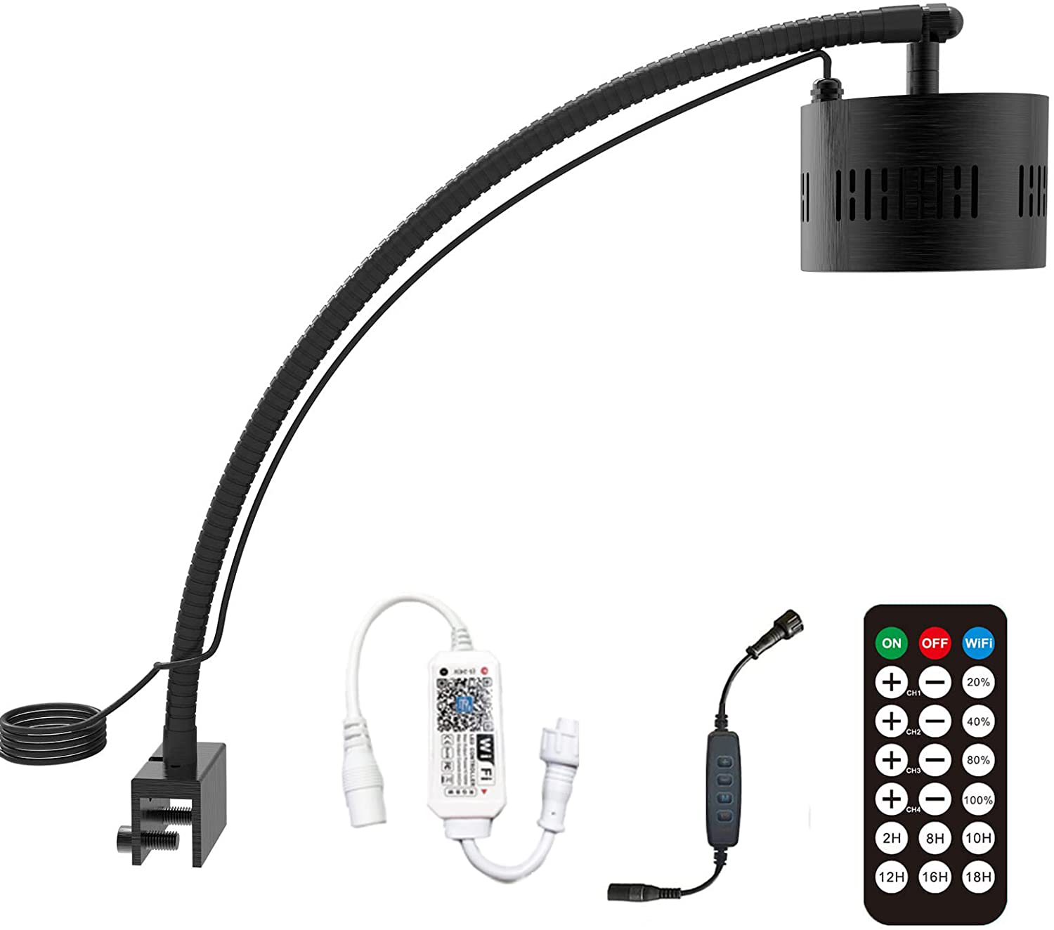 Full Spectrum Aquarium Light, 4 Channels Adjustable 6500K Fish Tank Light with Cooling Fan and Gooseneck for Freshwater Aquarium Tank Refugium Supports Remote and Wifi Controller (Planted F-20) Animals & Pet Supplies > Pet Supplies > Fish Supplies > Aquarium Lighting Lominie Reef S-120  