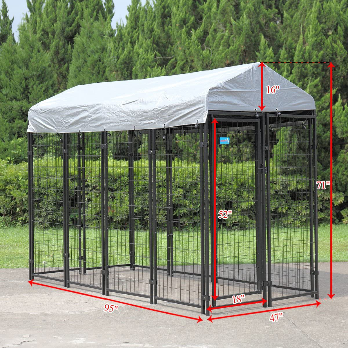 Sandinrayli Large Outdoor Dog Kennel Cat Pet Shelter Waterproof Cover Shade Enclosure House Cage