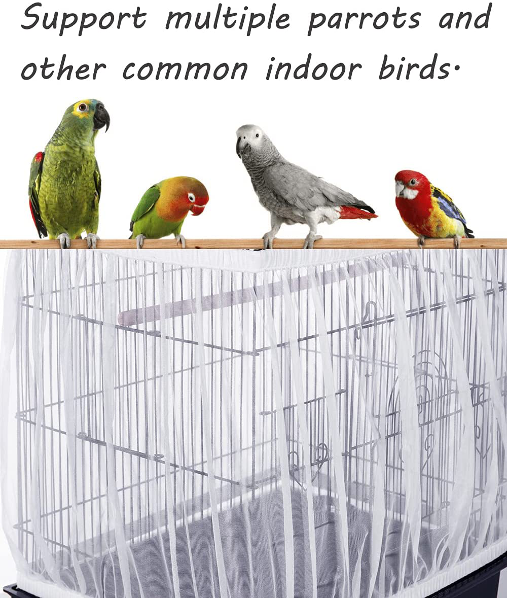 Tamu Style Bird Cage Seed Catcher, Large, Stretchy Form Fitting Mesh Skirt Cover for Parrot Enclosures, Light and Breathable Fabric, Prevent Scatter and Mess, Reusable Animals & Pet Supplies > Pet Supplies > Bird Supplies > Bird Cage Accessories Tamu style   