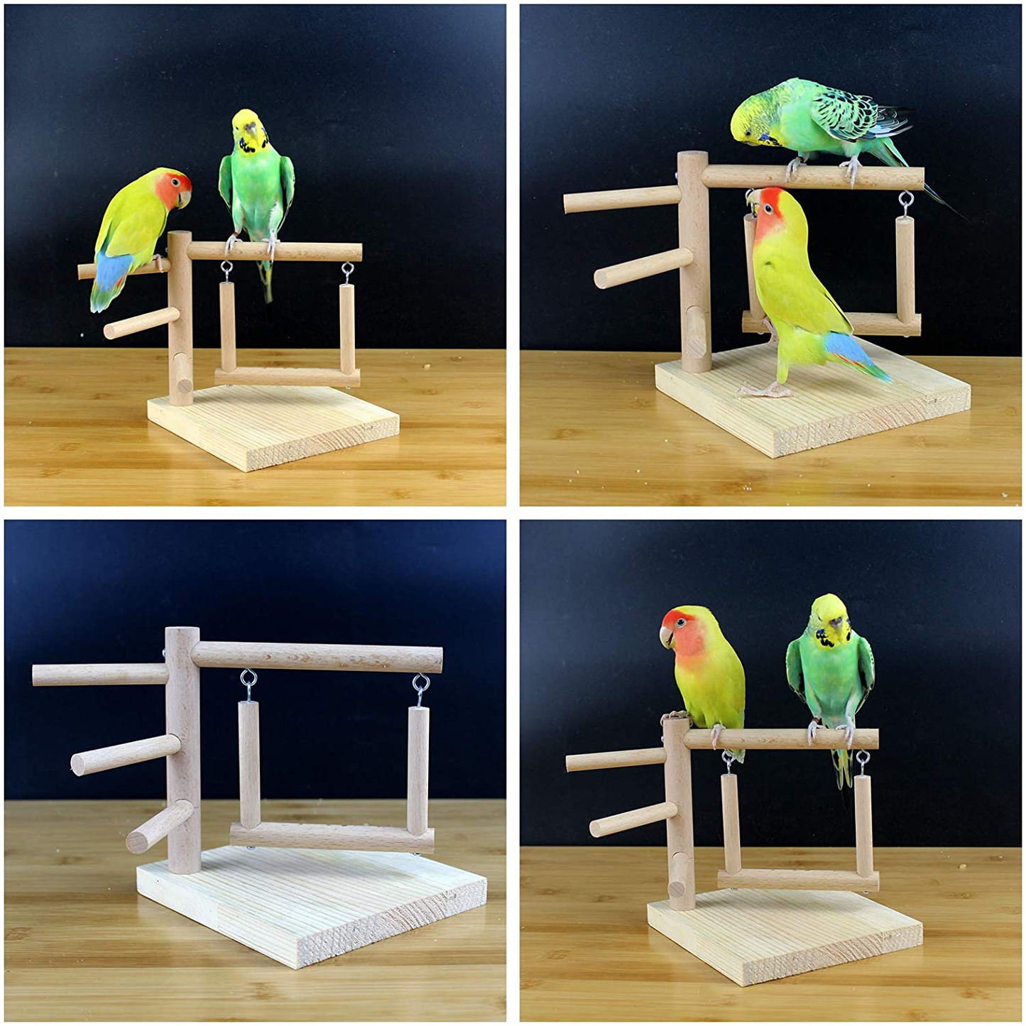 QBLEEV Bird Tabletop Play Stand，Parrots Portable Training Perches，Bird Cage Swing Toys Exercise Gym for Parakeets Cocktails Conures Budgies Lovebirds Animals & Pet Supplies > Pet Supplies > Bird Supplies > Bird Gyms & Playstands QBLEEV   