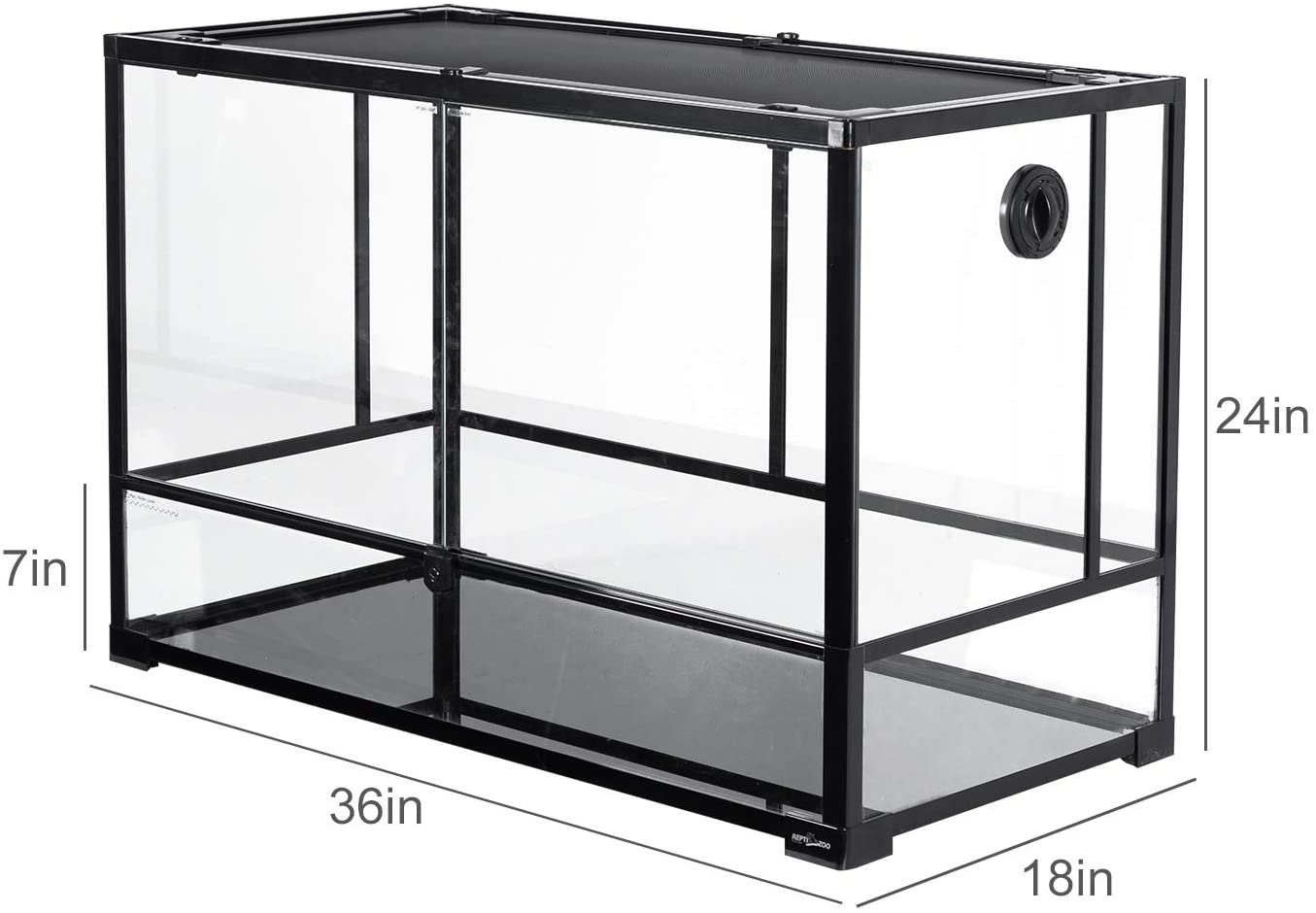 REPTI ZOO 67 Gallon Reptile Large Glass Terrarium 2 in 1 Side Meshes and Side Glasses Double Hinge Door with Screen Ventilation Reptile Terrarium 36" X 18" X 24"(Knock-Down) Animals & Pet Supplies > Pet Supplies > Reptile & Amphibian Supplies > Reptile & Amphibian Habitat Accessories REPTI ZOO   