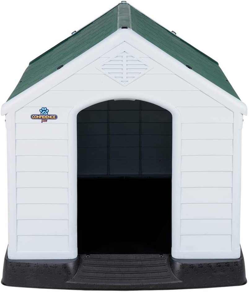 Confidence Pet Large Waterproof Plastic Dog Kennel Outdoor House Green Animals & Pet Supplies > Pet Supplies > Dog Supplies > Dog Houses Confidence   