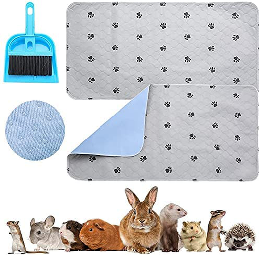 KOOLTAIL 2 Pack Guinea Pig Fleece Cage Liners, One Cleaning Brush and Two Anti-Slip Waterproof Bedding Pads for Small Animals Rabbit Animals & Pet Supplies > Pet Supplies > Small Animal Supplies > Small Animal Bedding KOOLTAIL 24" x 47 (2 Pack)  