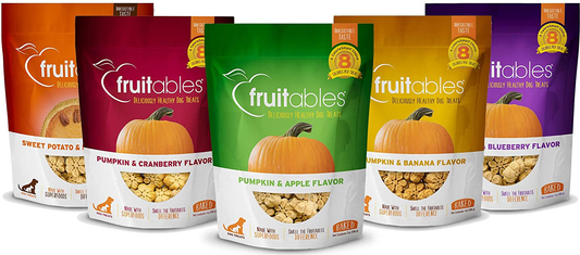 Fruitables All Natural 7 Ounce Vegetarian Pumpkin Baked Crunchy Dog Treats, Variety Pack Animals & Pet Supplies > Pet Supplies > Dog Supplies > Dog Treats Fruitables 5 Count (Pack of 1)  