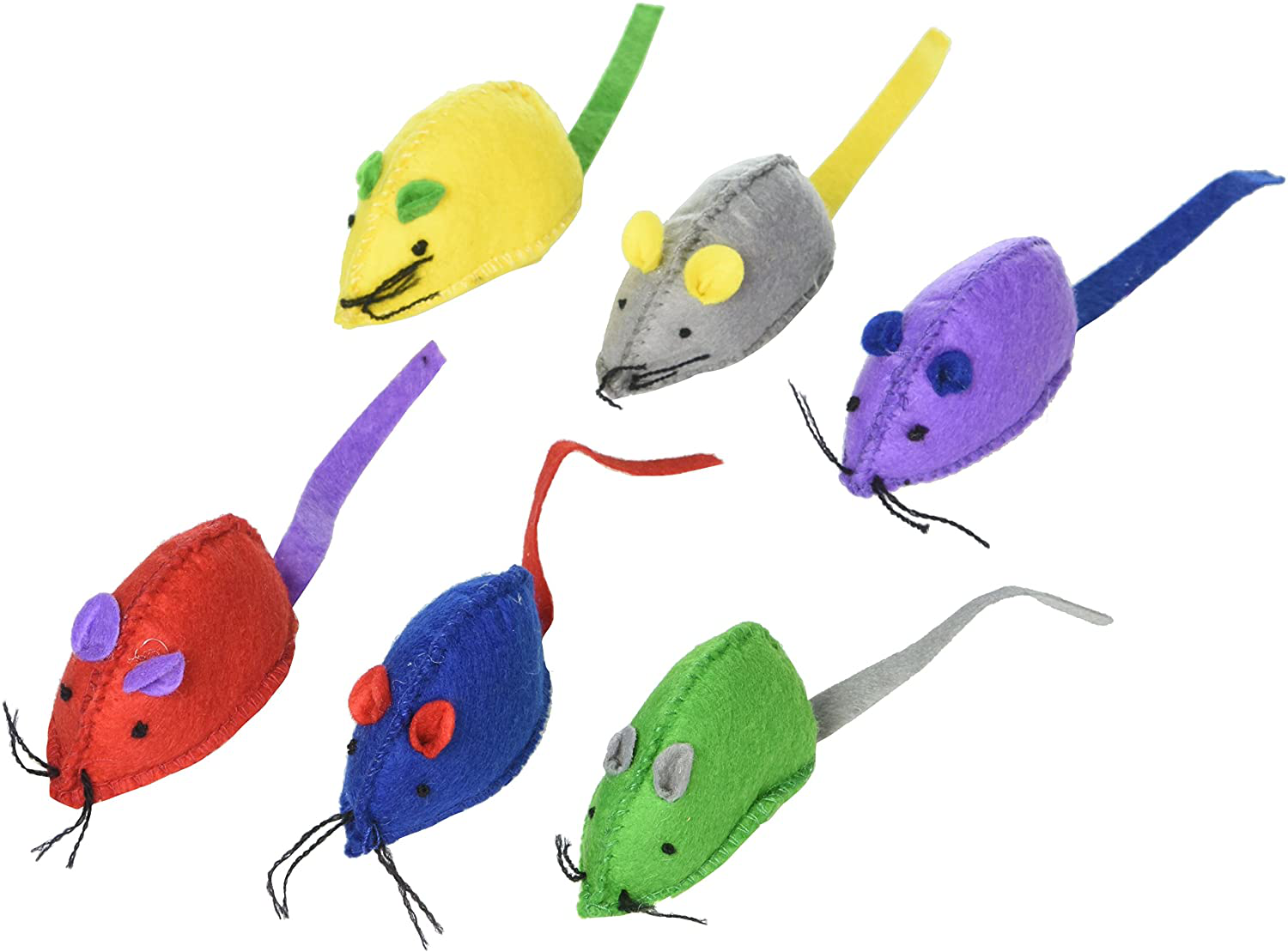 Ethical Felt Mice with Catnip Cat Toy, 6-Pack Animals & Pet Supplies > Pet Supplies > Cat Supplies > Cat Toys SPOT Ethical Products   