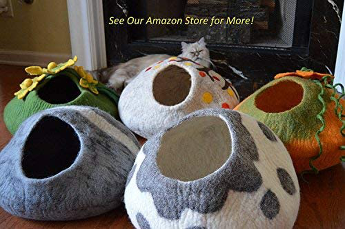 Earthtone Solutions Wool Felt Ball Toys for Cats and Kittens, Fun Adorable Colorful Soft Quiet Felted Fabric Balls, Unique for Cat Lovers, Merino Wool, Hand Made in Nepal Animals & Pet Supplies > Pet Supplies > Cat Supplies > Cat Toys Earthtone Solutions   