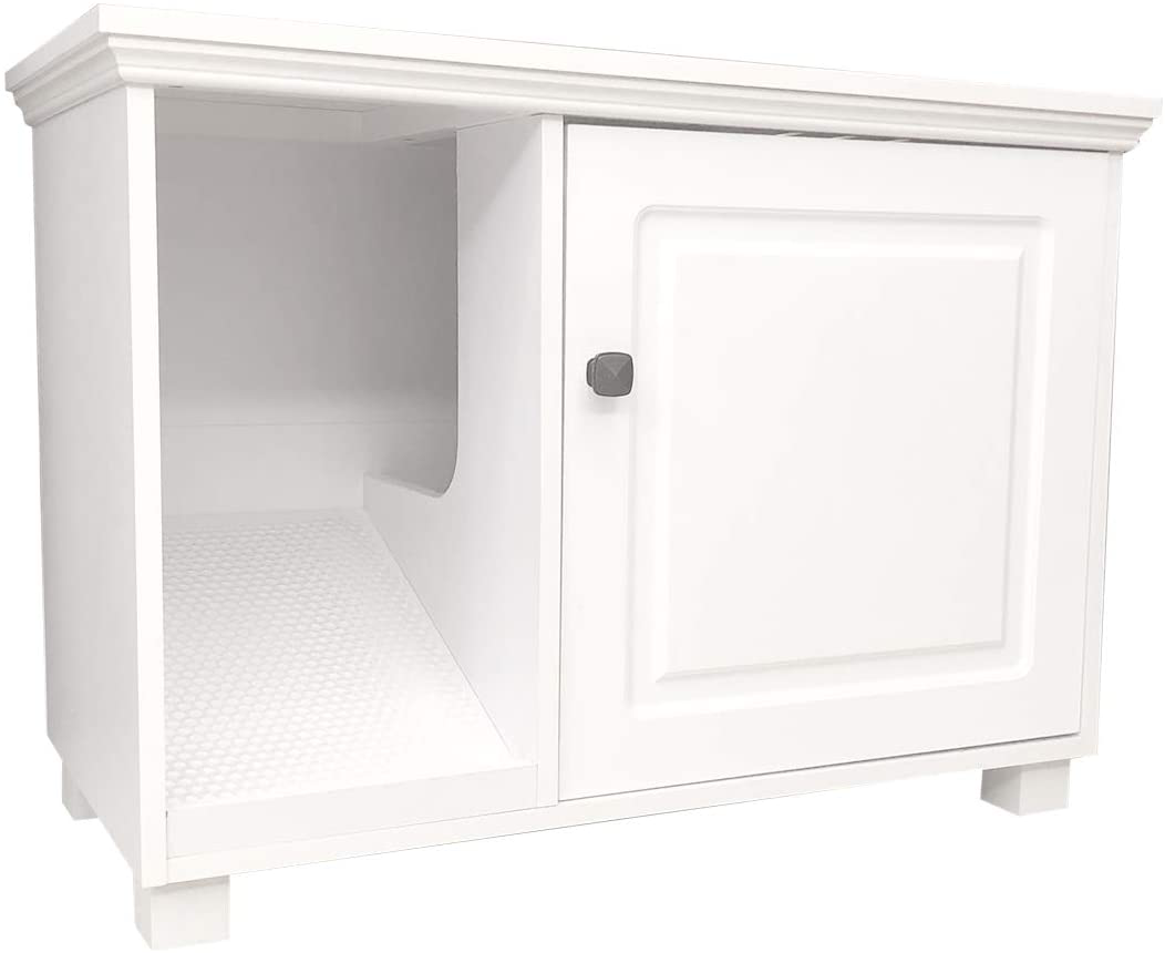 Roomfitters Cat Washroom Storage Bench Cat Litter Box Enclosure Furniture, White Animals & Pet Supplies > Pet Supplies > Cat Supplies > Cat Furniture roomfitters   