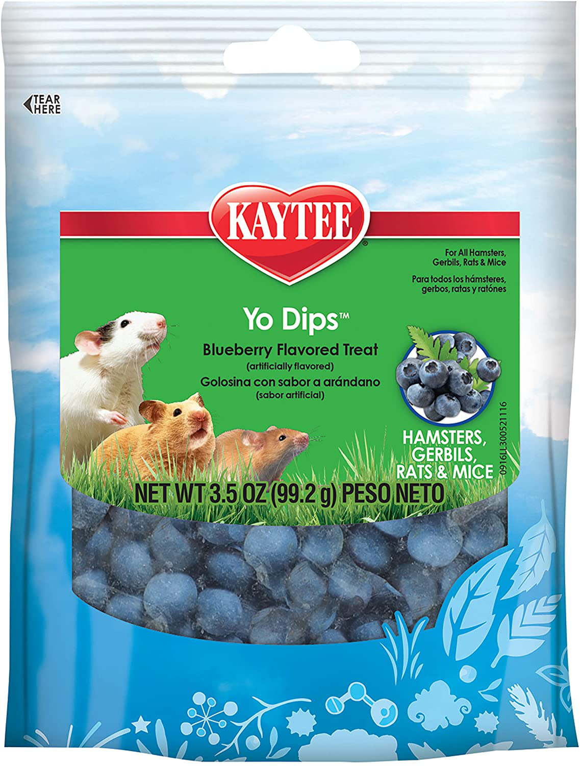 Kaytee Yo Dips Treats Hamster, Gerbil, Rat & Mouse - Blueberry 3.5 Oz Animals & Pet Supplies > Pet Supplies > Small Animal Supplies > Small Animal Treats Kaytee   