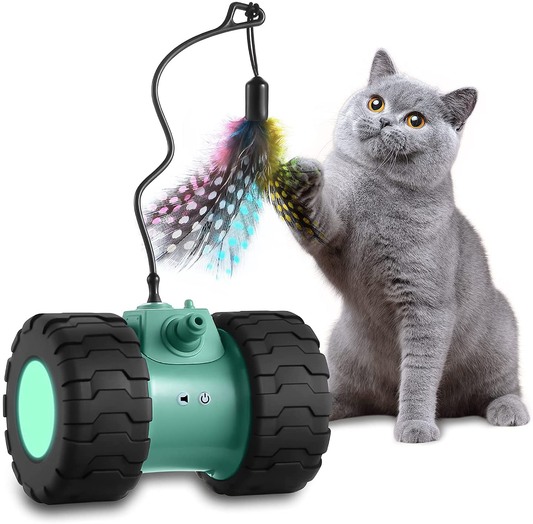 Interactive Cat Toy, Upgraded Automatic Rotating Cat Toy, USB Rechargeable 2000Mah Large Capacity Battery Pet Toy, Auto 360 Degree Rotating Attached with Feathers,All Floors & Carpet Available Animals & Pet Supplies > Pet Supplies > Cat Supplies > Cat Toys Anntoo   