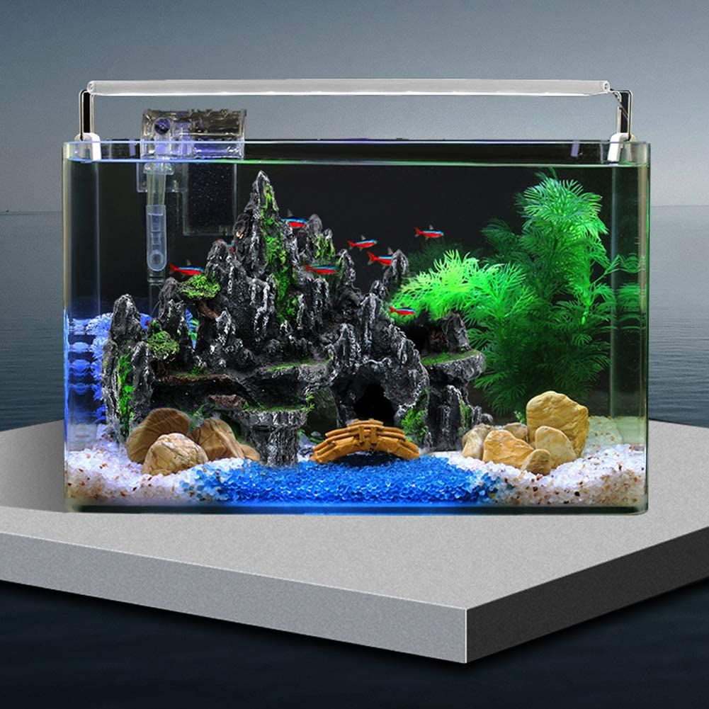 UR MAX BEAUTY Large Fish Tank Decorations, Mountain View Aquarium Orna –  KOL PET