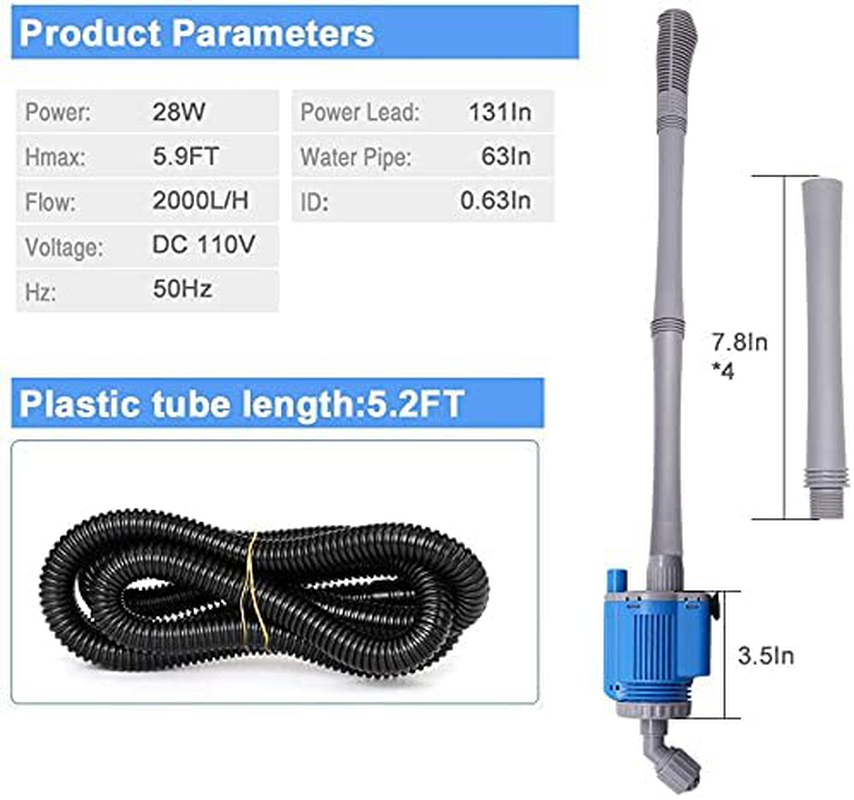 UPETTOOLS Aquarium Gravel Cleaner - Electric Automatic Removable Vacuum Water Changer Sand Algae Cleaner Filter Changer 110V/28W Animals & Pet Supplies > Pet Supplies > Fish Supplies > Aquarium Fish Nets UPETTOOLS   
