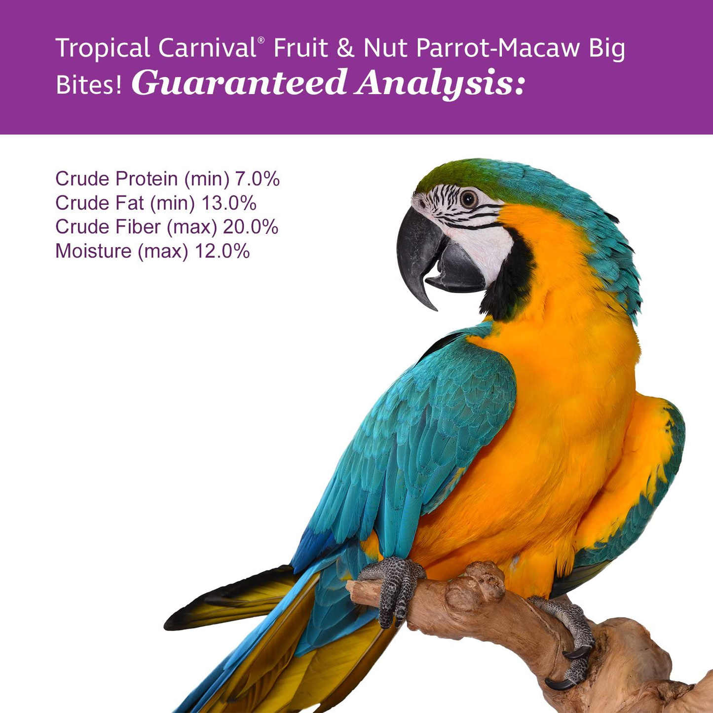 F.M. Brown'S Tropical Carnival Fruit and Nut Parrot-Macaw Big Bites. 10 Oz Bag - Foraging Treat with Fruits, Veggies, and In-Shell Nuts