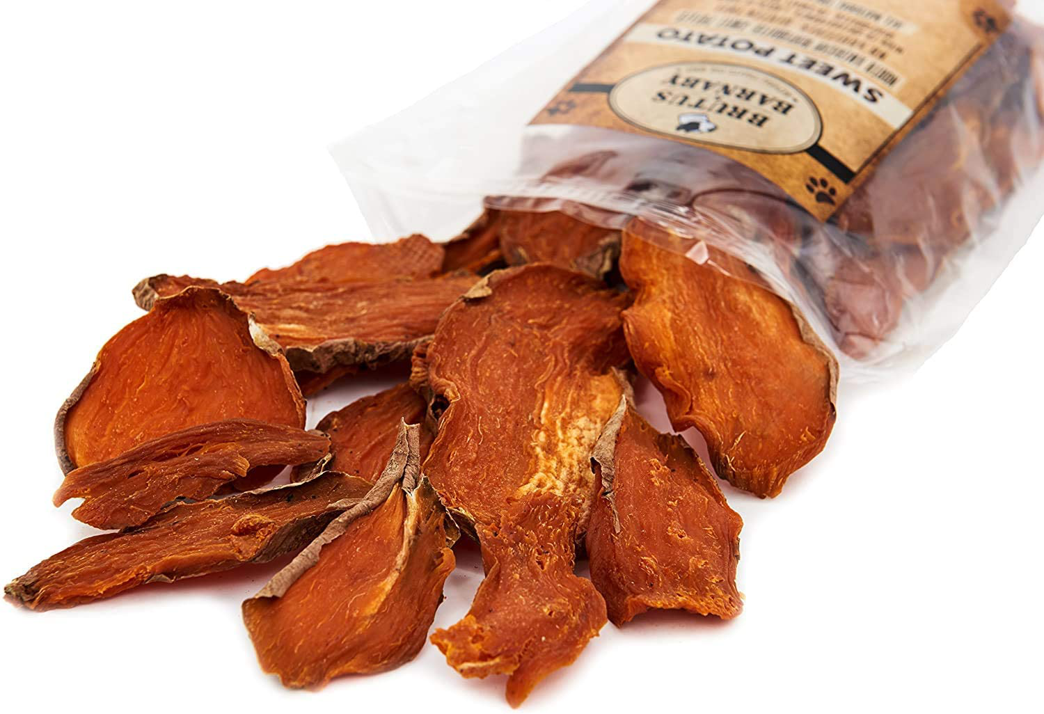 BRUTUS & BARNABY Sweet Potato Dog Treats- Dehydrated North American All Natural Thick Cut Sweet Potato Slices, Grain Free, No Preservatives Added, Best High Anti-Oxidant Healthy Dog Chew Animals & Pet Supplies > Pet Supplies > Small Animal Supplies > Small Animal Treats BRUTUS & BARNABY Full Slices 8 oz 