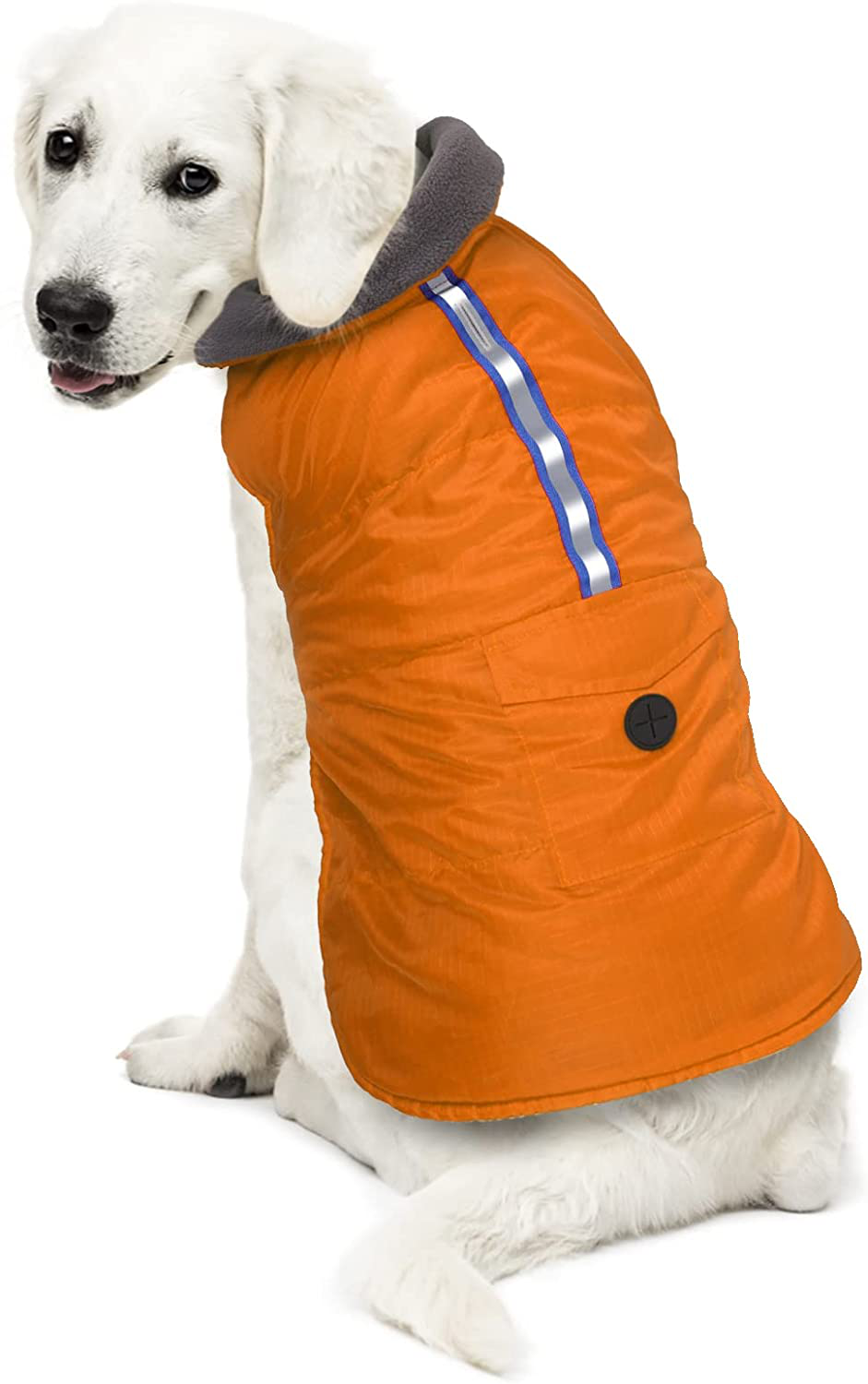 FAIRWIN Dog Clothes Waterproof Dog Winter Coat Windproof Dog Clothes for Small Medium Dogs Boy Dog Jackets for Large Dogs Reflective Dog Sweater Dog Vest Winter Reversible Dog Apparel & Accessories Animals & Pet Supplies > Pet Supplies > Dog Supplies > Dog Apparel FAIRWIN Orange Large 