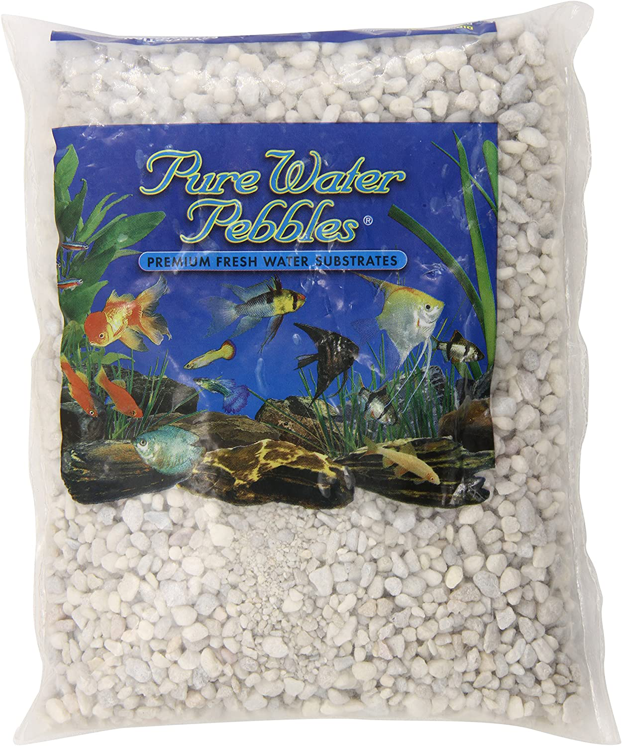 Pure Water Pebbles Aquarium Gravel, 2-Pound, Snow White