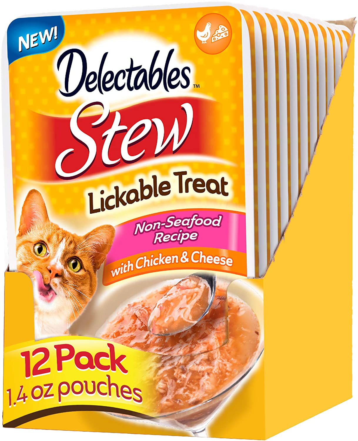 Hartz Delectables Non-Seafood Stew Lickable Wet Cat Treats for Adult & Senior Cats, 12 Count Multiple Flavors