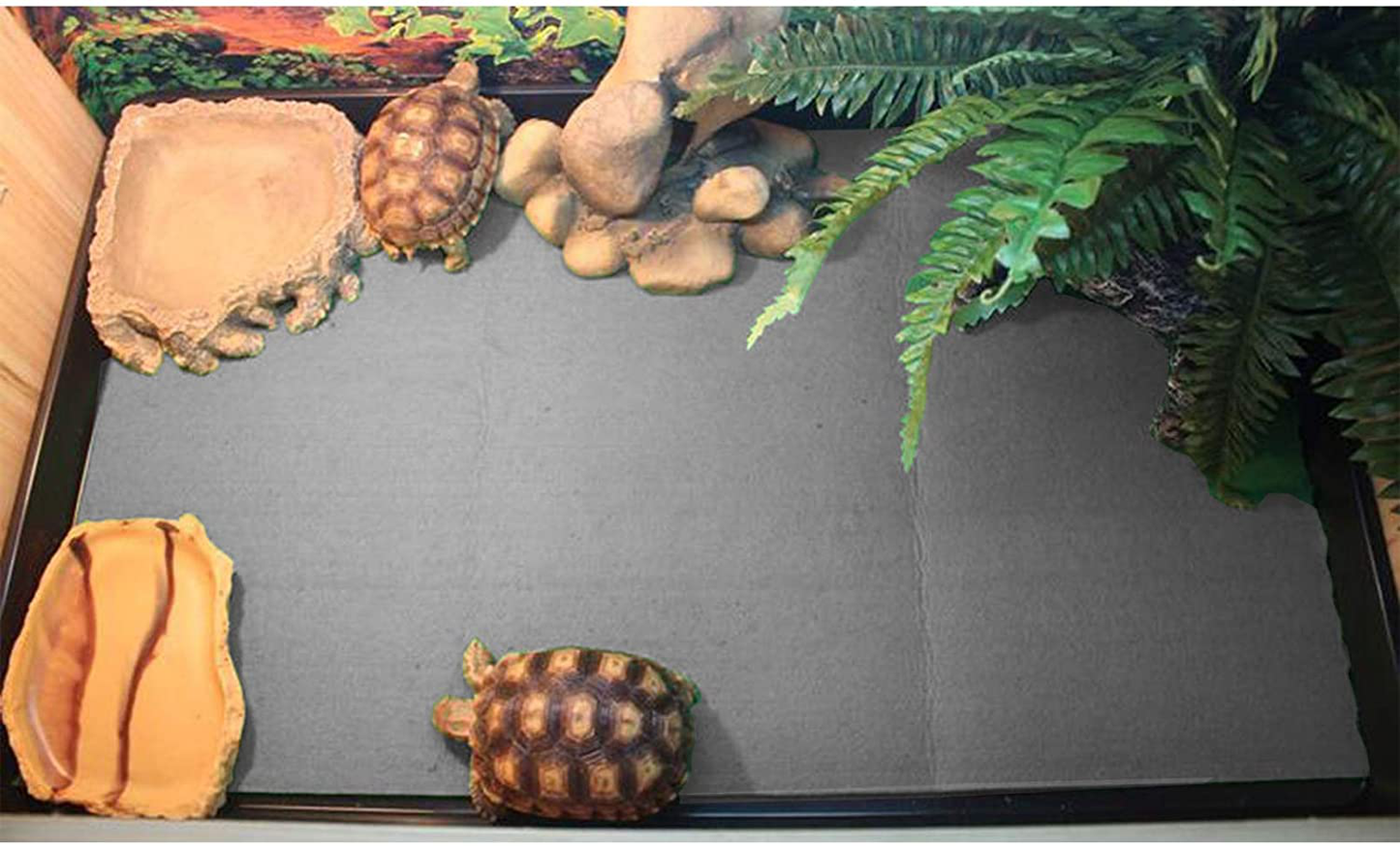 Tfwadmx Reptile Carpet Gray Terrarium Mat Liner Bedding Bearded Dragon Substrate Supplies for Snake Tortoise Lizard Leopard Gecko 39’’ X 20’’ 2Pack Animals & Pet Supplies > Pet Supplies > Reptile & Amphibian Supplies > Reptile & Amphibian Substrates Tfwadmx   