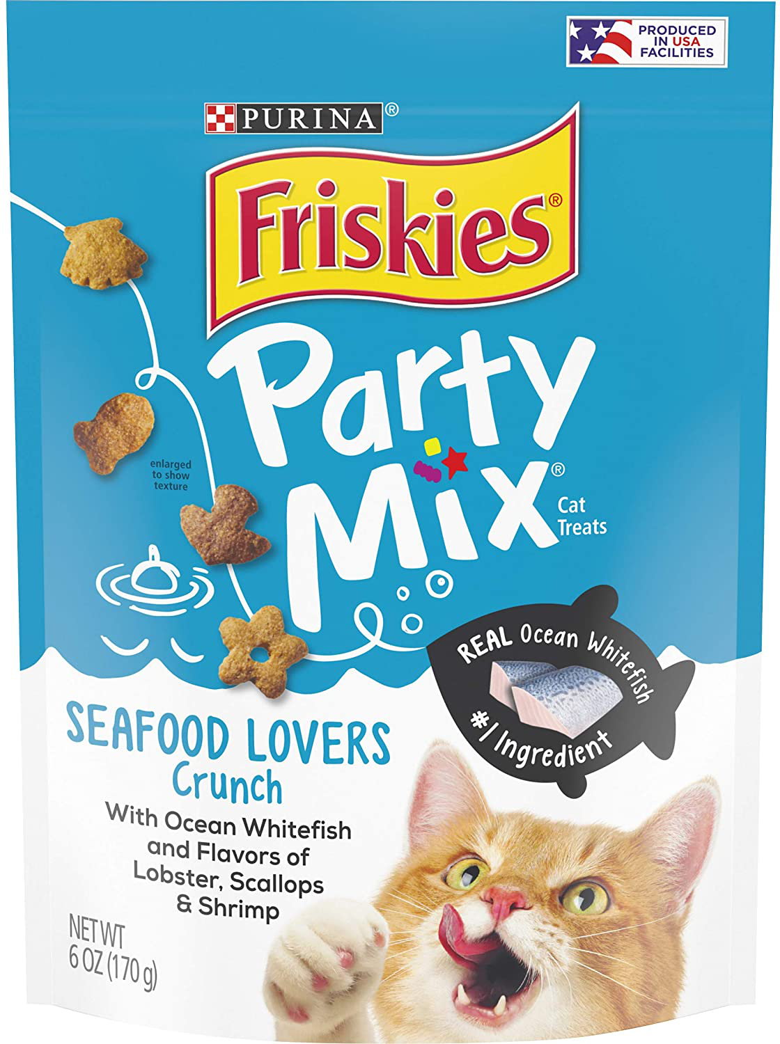 Purina Friskies Made in USA Facilities Cat Treats, Party Mix Seafood Lovers Crunch - 6 Oz. Pouches, Pack of 6 Animals & Pet Supplies > Pet Supplies > Cat Supplies > Cat Treats Nestle Purina Pet   