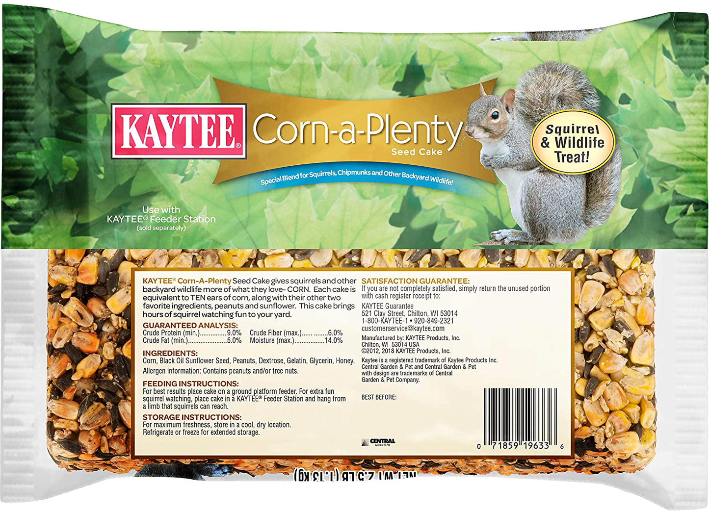 Kaytee 100037041 Corn a Plenty Seed Cake, 2.5 Pound (Pack of 1), Yellow Animals & Pet Supplies > Pet Supplies > Small Animal Supplies > Small Animal Food Kaytee   