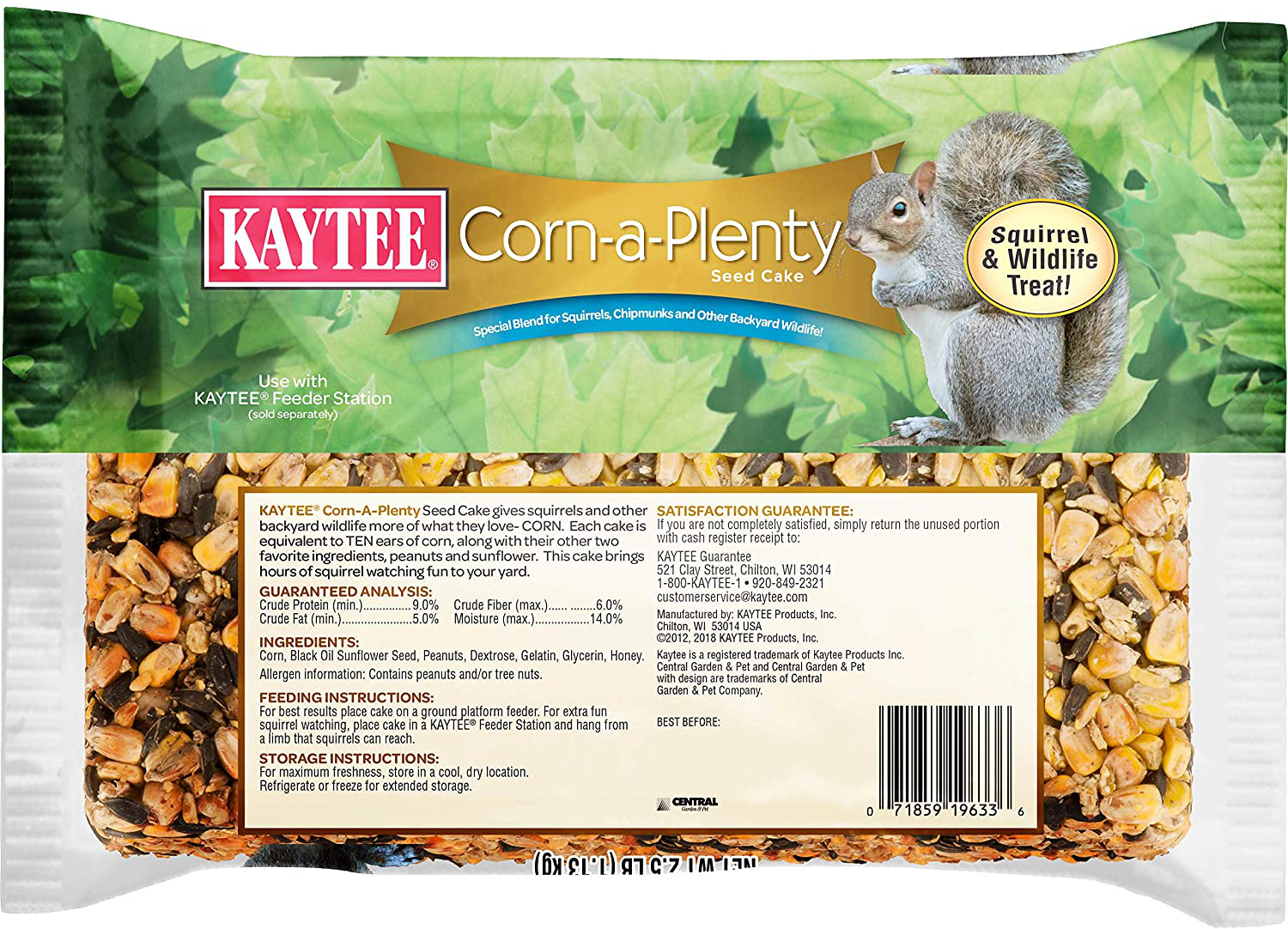 Kaytee 100037041 Corn a Plenty Seed Cake, 2.5 Pound (Pack of 1), Yellow Animals & Pet Supplies > Pet Supplies > Small Animal Supplies > Small Animal Food Kaytee   