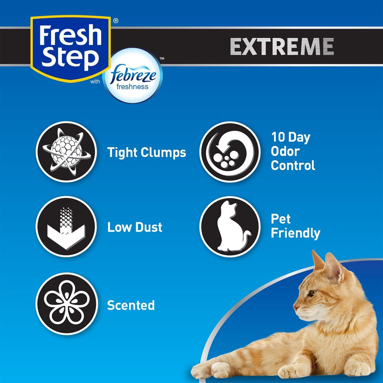 Fresh Step Extreme Scented Litter with the Power of Febreze, Clumping Cat Litter, 25 Lb Animals & Pet Supplies > Pet Supplies > Cat Supplies > Cat Litter Fresh Step   
