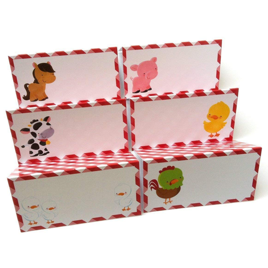 Farm Animals Place Tent Cards - Boy Girl Birthday Baby Shower Party Supplies - Set of 12 Animals & Pet Supplies > Pet Supplies > Small Animal Supplies > Small Animal Food Adore By Nat   