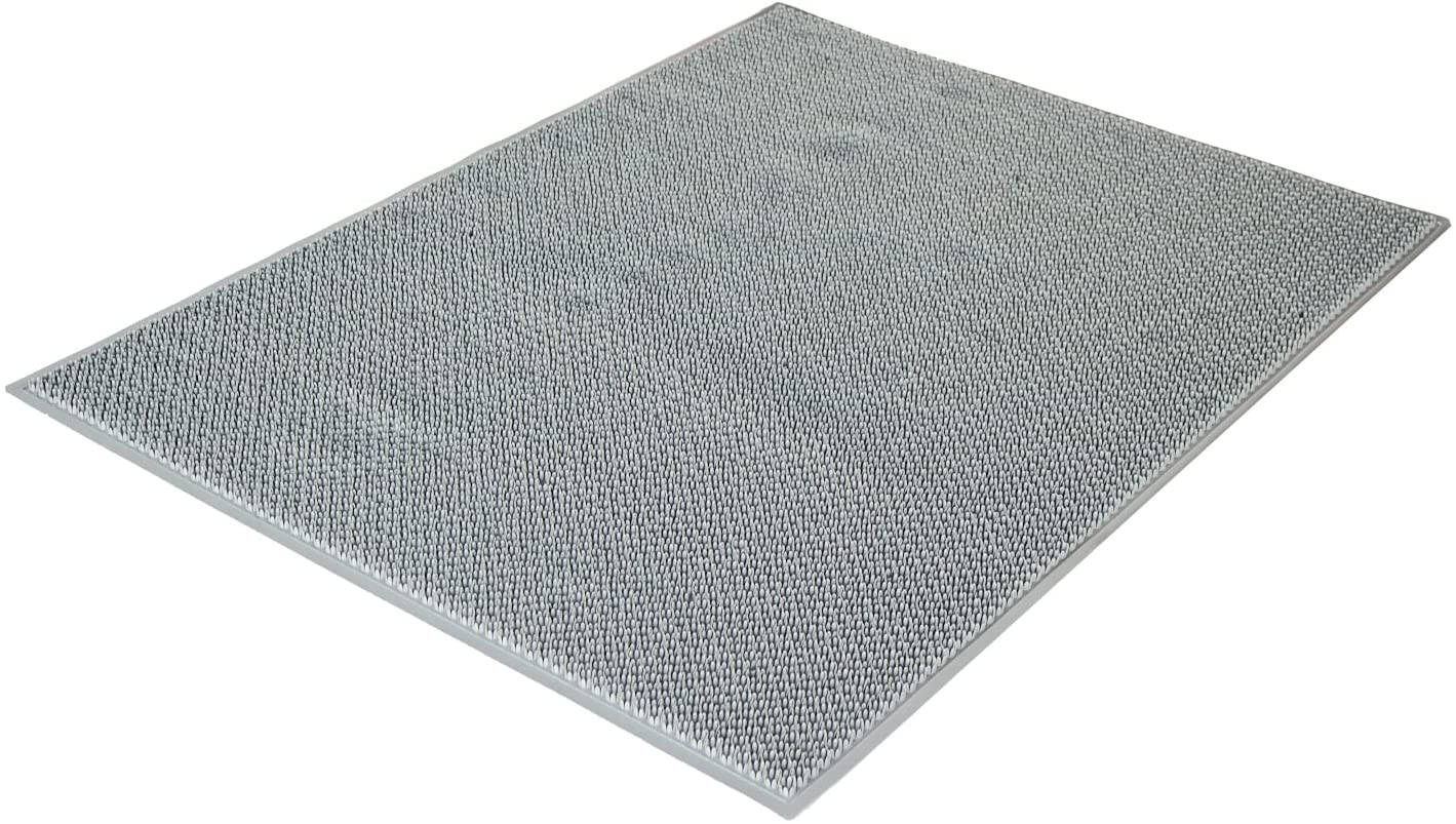 RESILIA Kitty Litter Box Mat - Waterproof, Recycled PVC Material, Removes Litter from Cat'S Paws, Easy-To-Clean, Great for Indoor Cats Animals & Pet Supplies > Pet Supplies > Cat Supplies > Cat Litter Box Mats RESILIA Gray Jumbo 