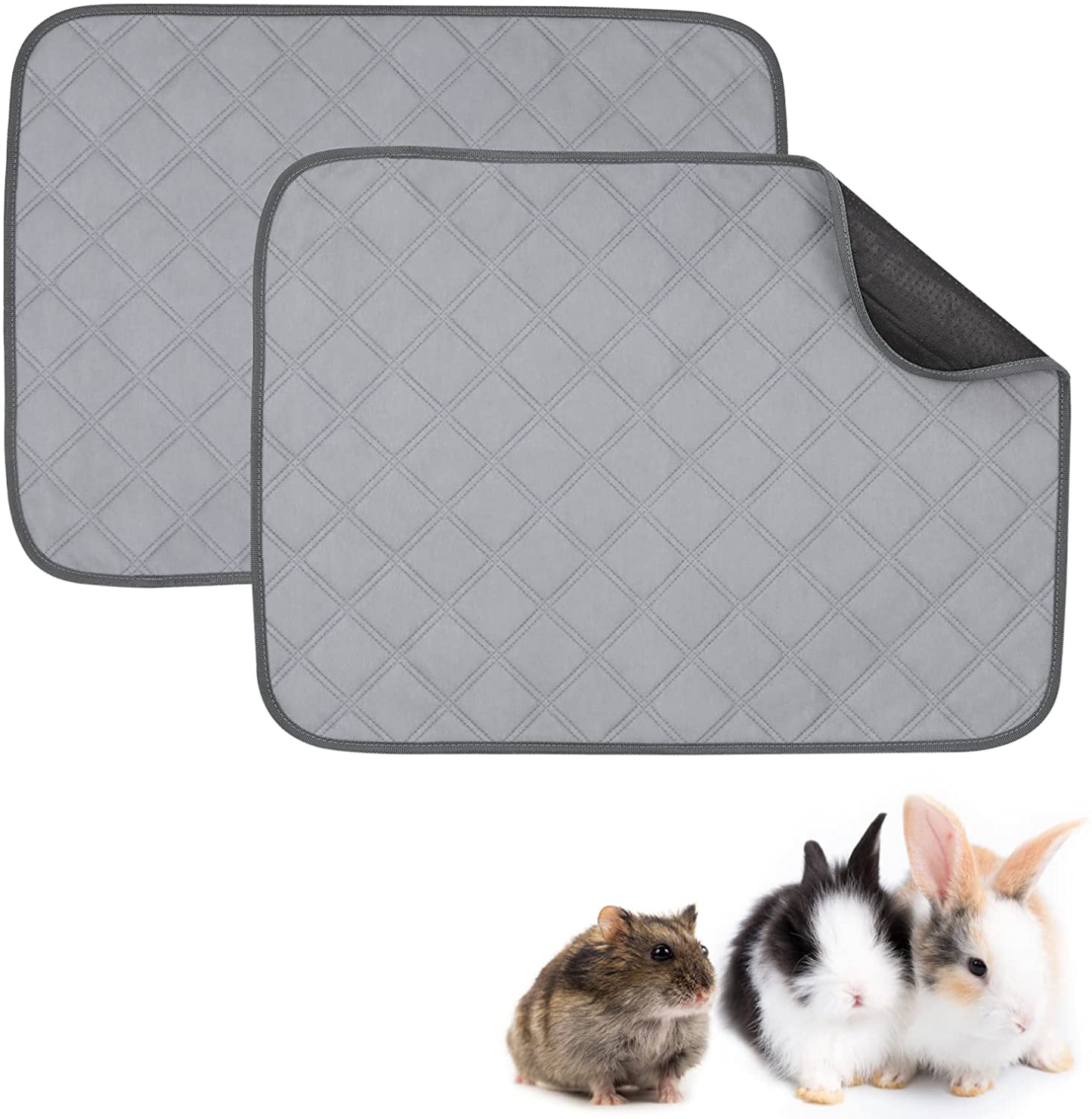 Vavopaw Guinea Pig Fleece Cage Liners, Pet Pee Pad, Washable Reusable Anti-Slip Leakproof Guinea Pig Pee Bedding Pad for Small Animals Rabbit Chinchilla Hamster Animals & Pet Supplies > Pet Supplies > Small Animal Supplies > Small Animal Bedding VavoPaw 2Pack  