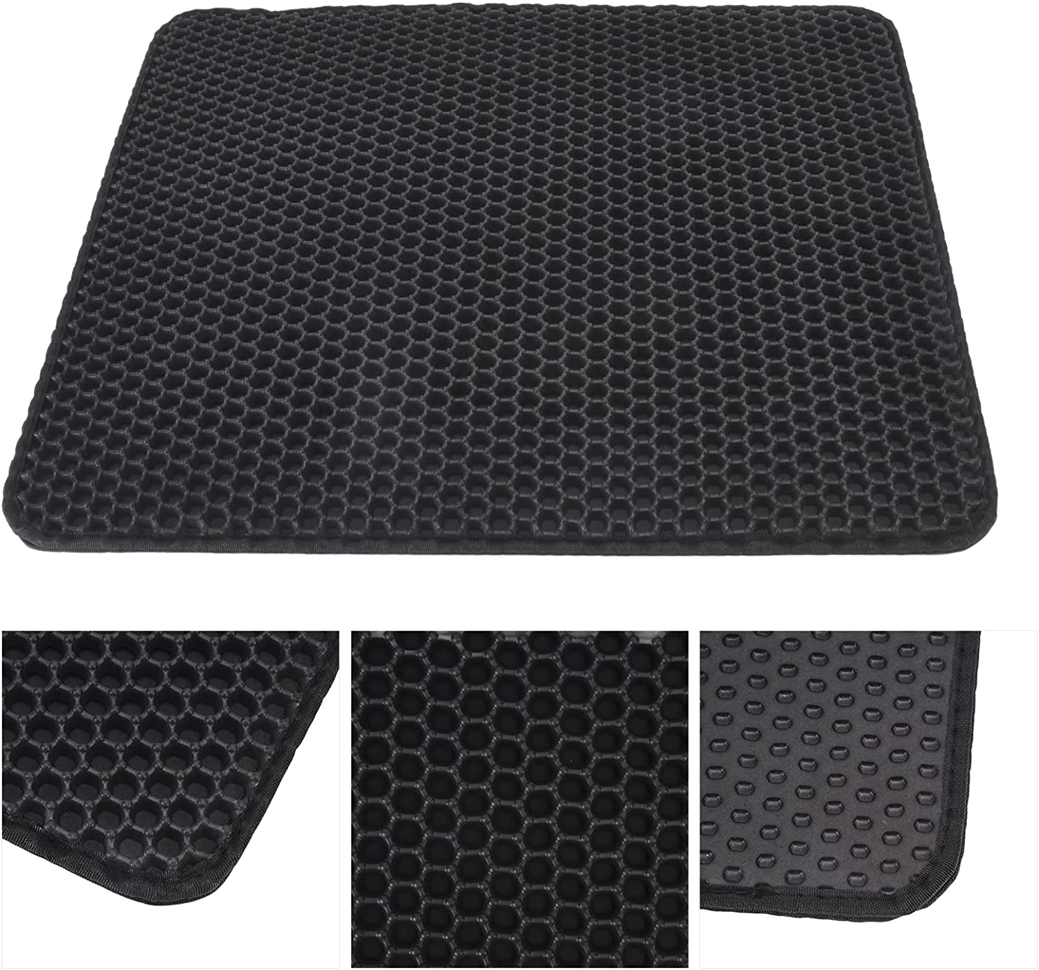 Gaeirt Litter Box Mat, EVA Waterproof Easy to Clean Urine Resistant Cat Litter Mat for Litter Box for Home(Black) Animals & Pet Supplies > Pet Supplies > Cat Supplies > Cat Litter Box Mats Gaeirt   